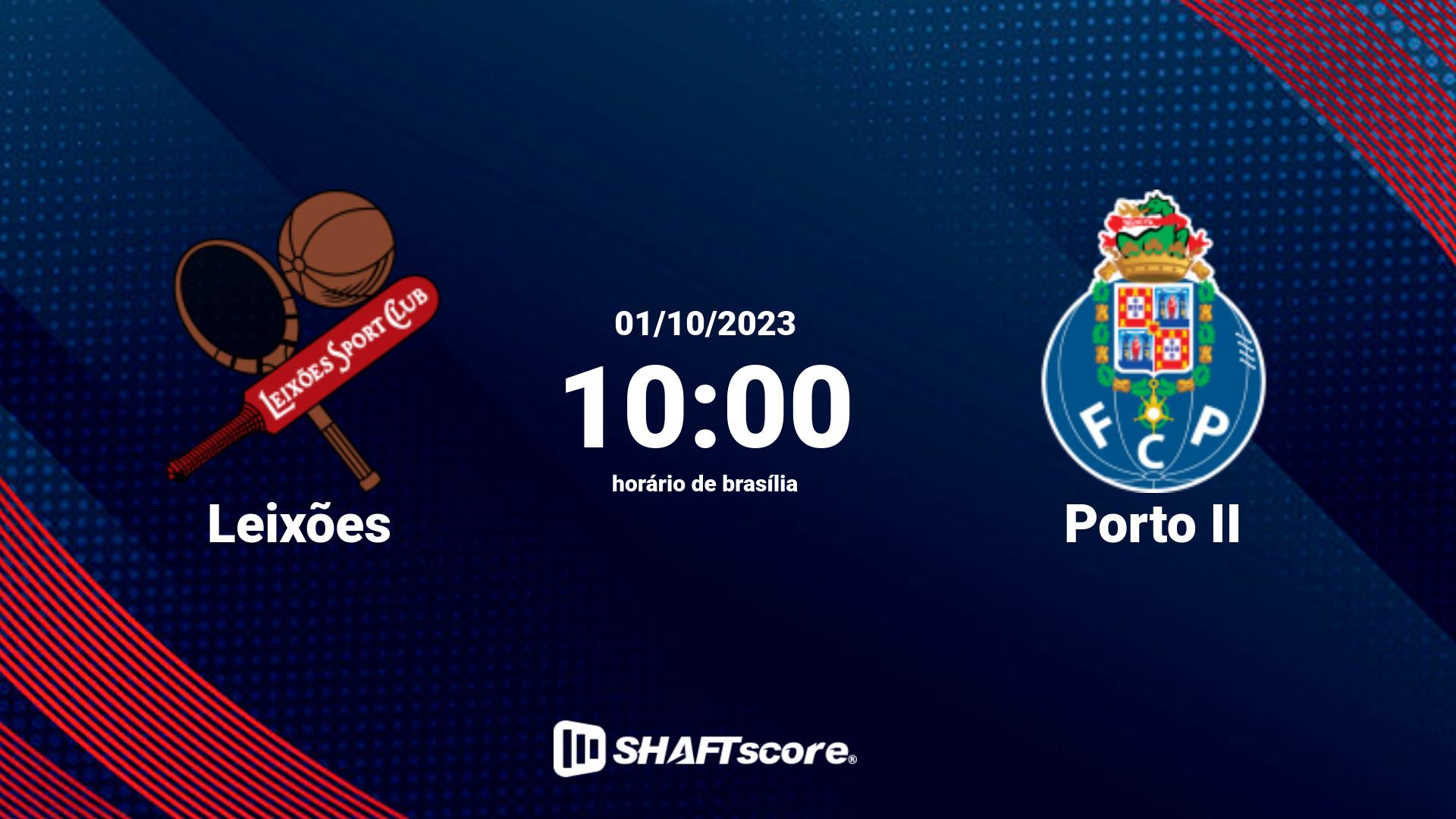 Estatísticas do jogo Leixões vs Porto II 01.10 10:00