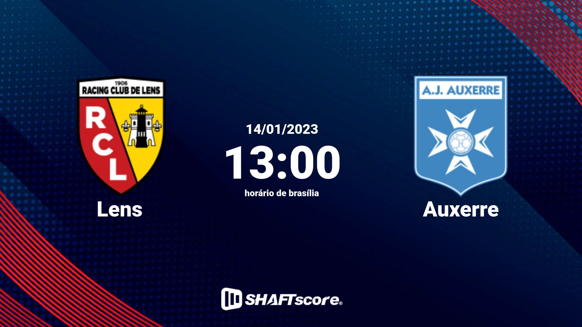 Estatísticas do jogo Lens vs Auxerre 14.01 13:00