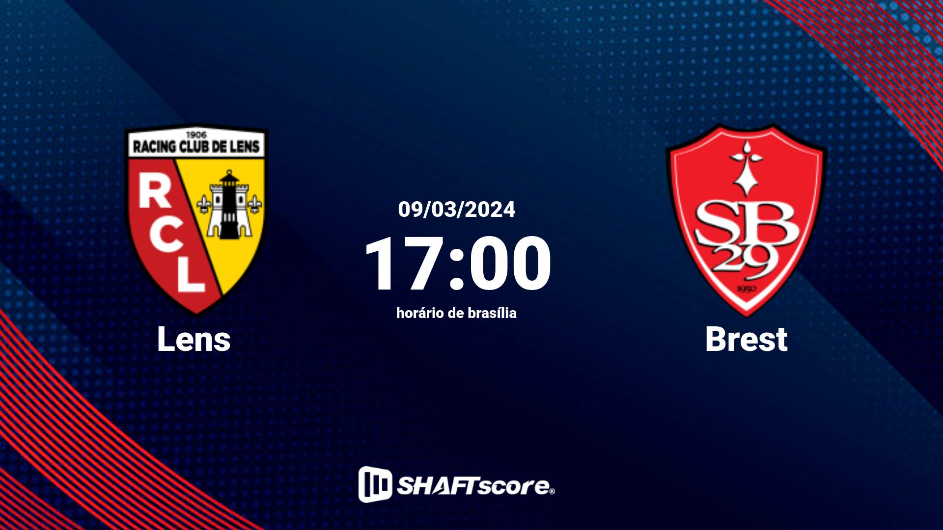 Estatísticas do jogo Lens vs Brest 09.03 17:00