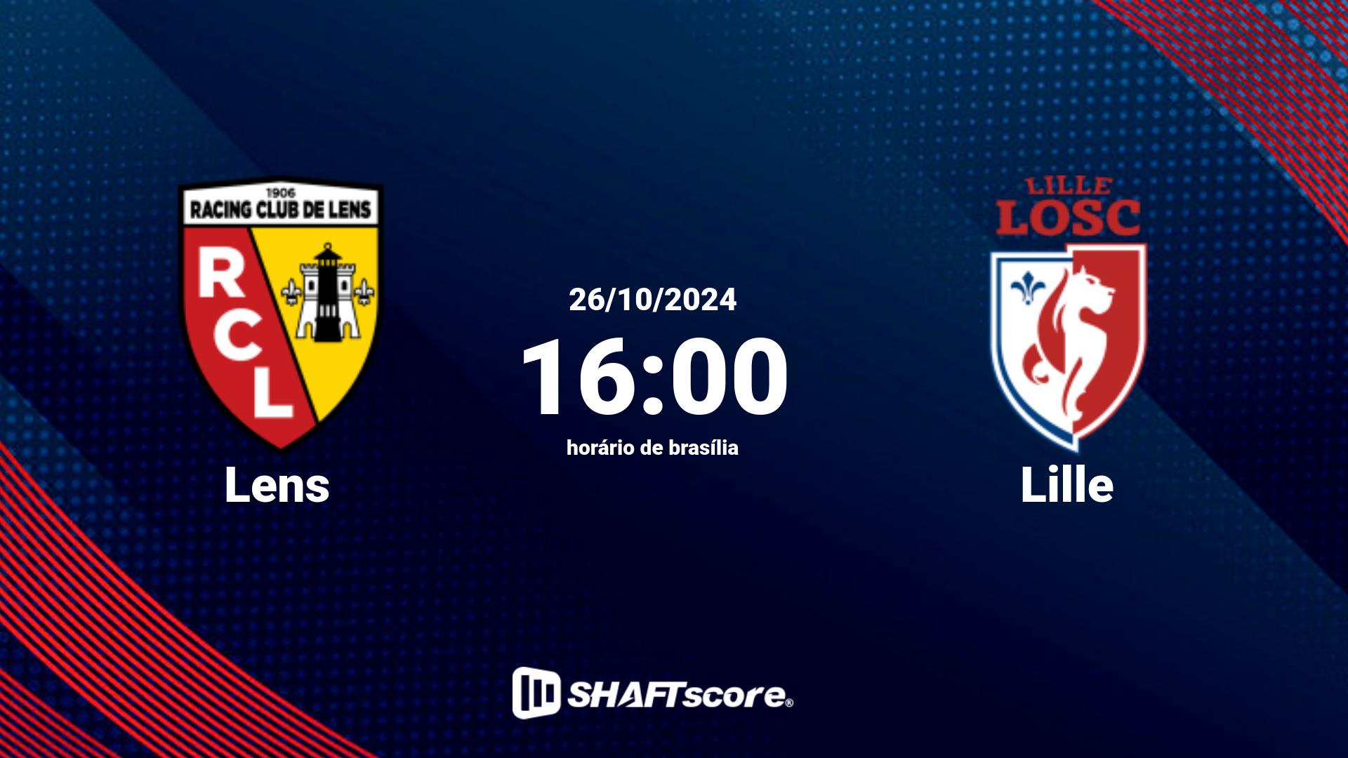 Estatísticas do jogo Lens vs Lille 26.10 16:00