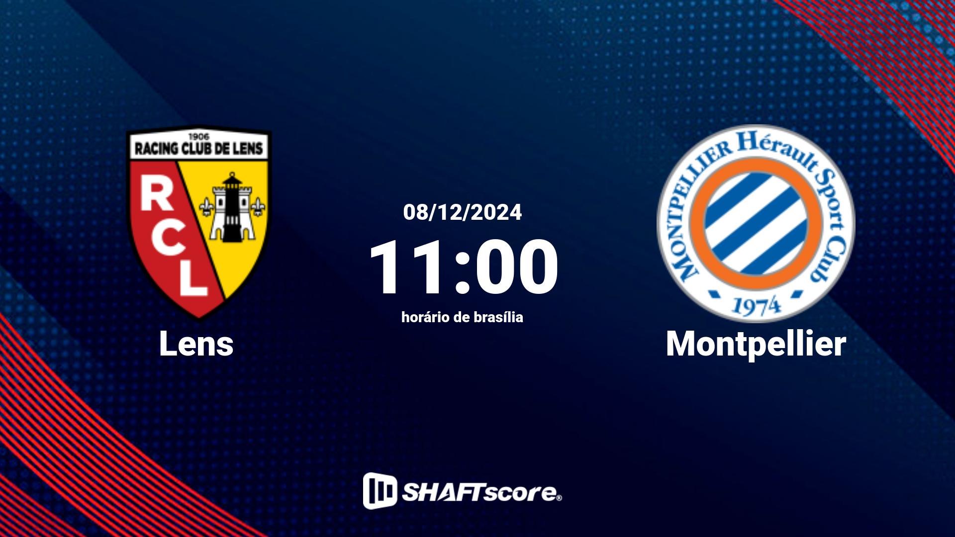 Estatísticas do jogo Lens vs Montpellier 08.12 11:00