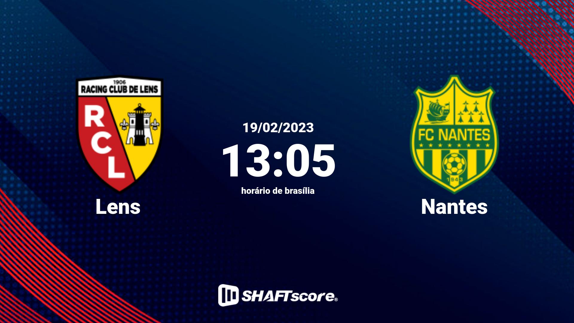 Estatísticas do jogo Lens vs Nantes 19.02 13:05