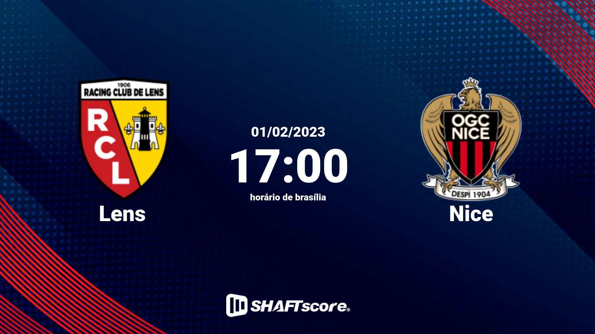 Estatísticas do jogo Lens vs Nice 01.02 17:00