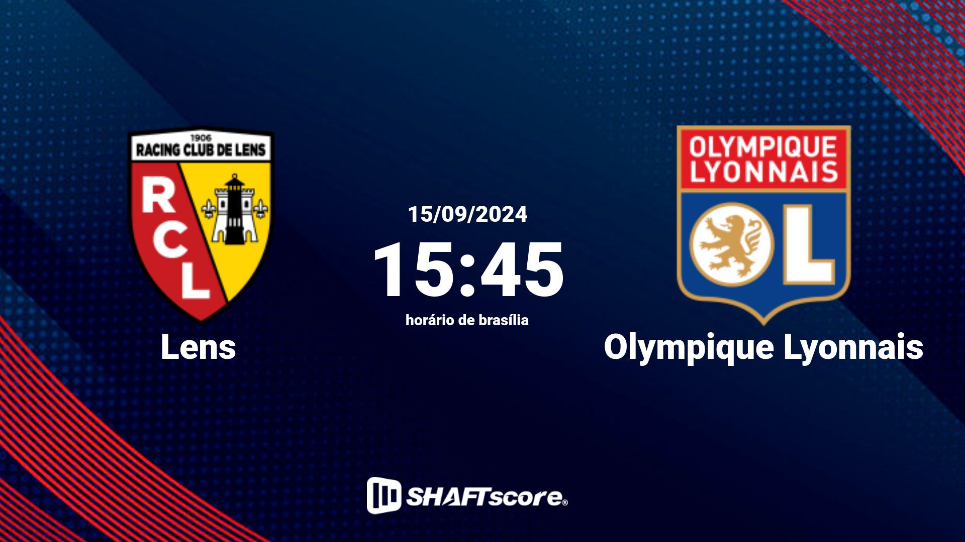 Estatísticas do jogo Lens vs Olympique Lyonnais 15.09 15:45