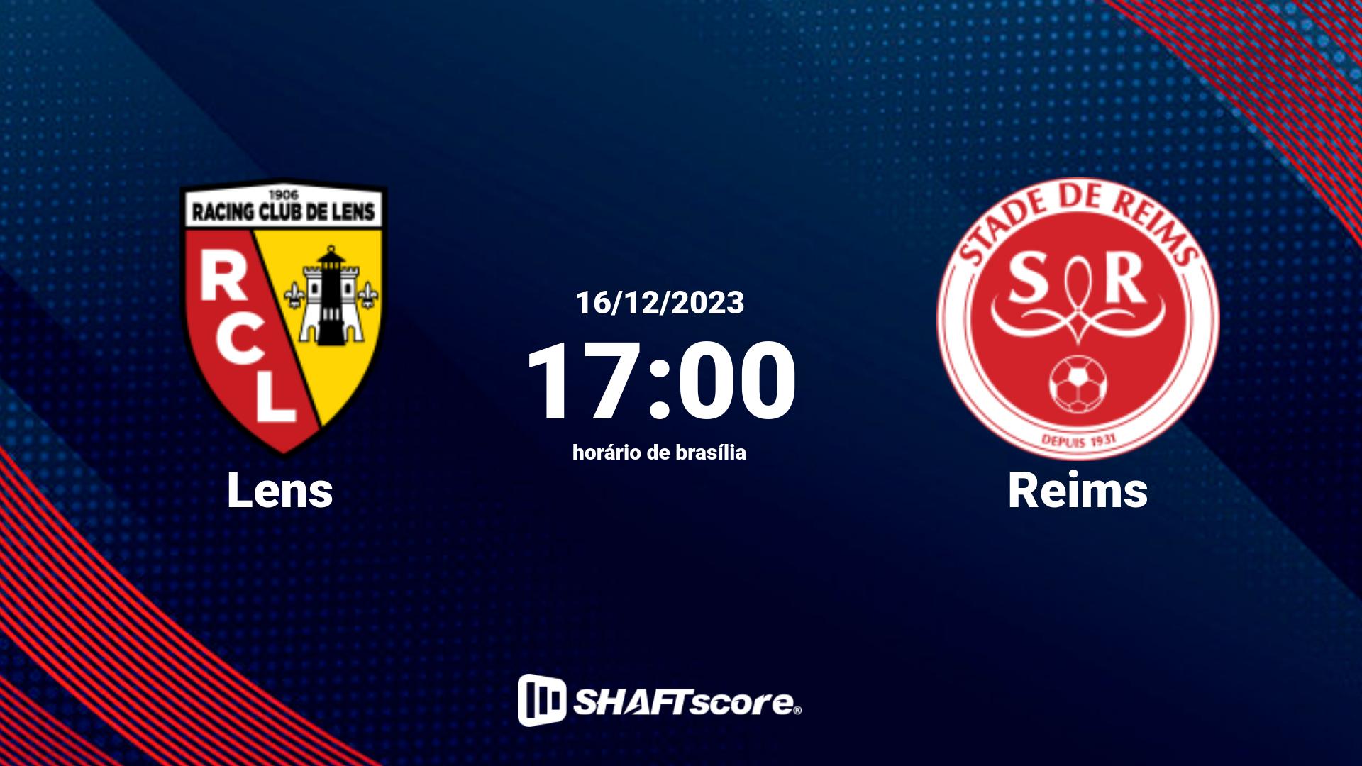 Estatísticas do jogo Lens vs Reims 16.12 17:00