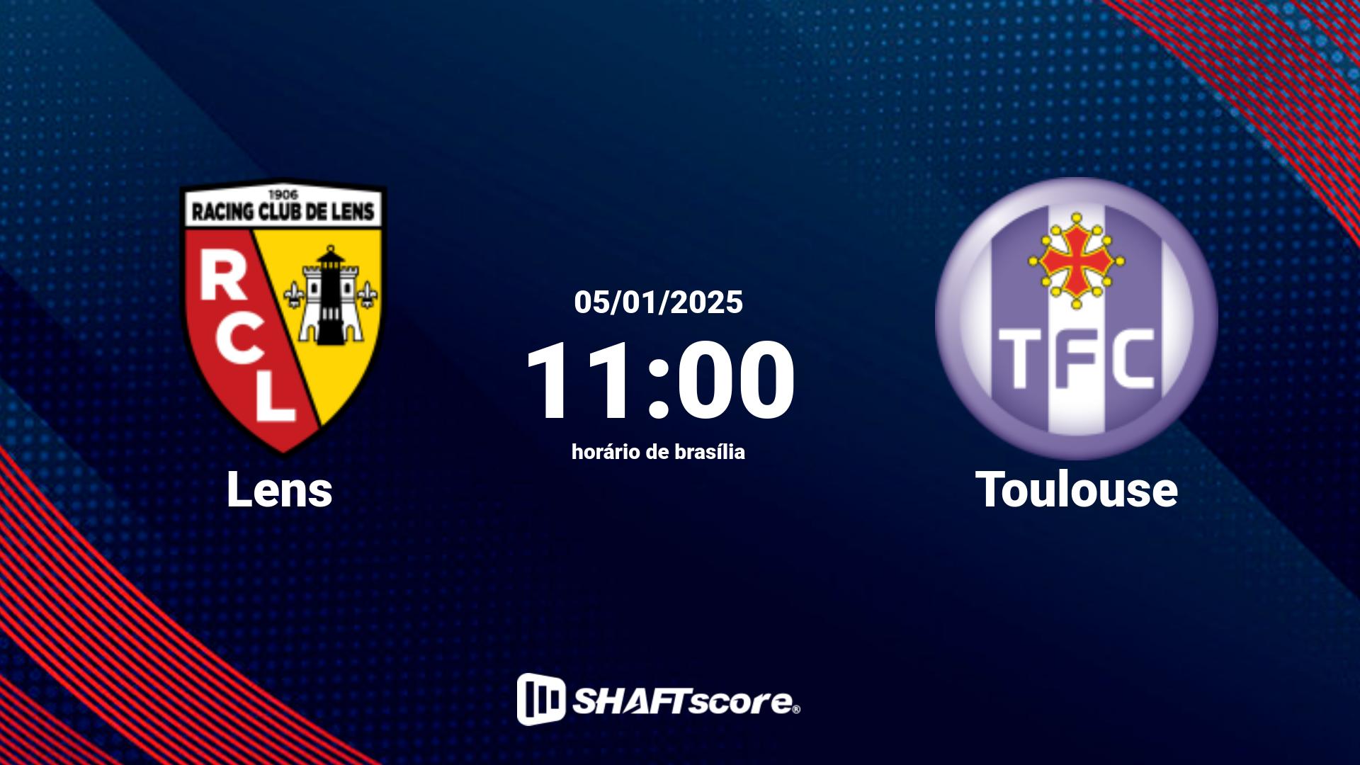 Estatísticas do jogo Lens vs Toulouse 05.01 11:00