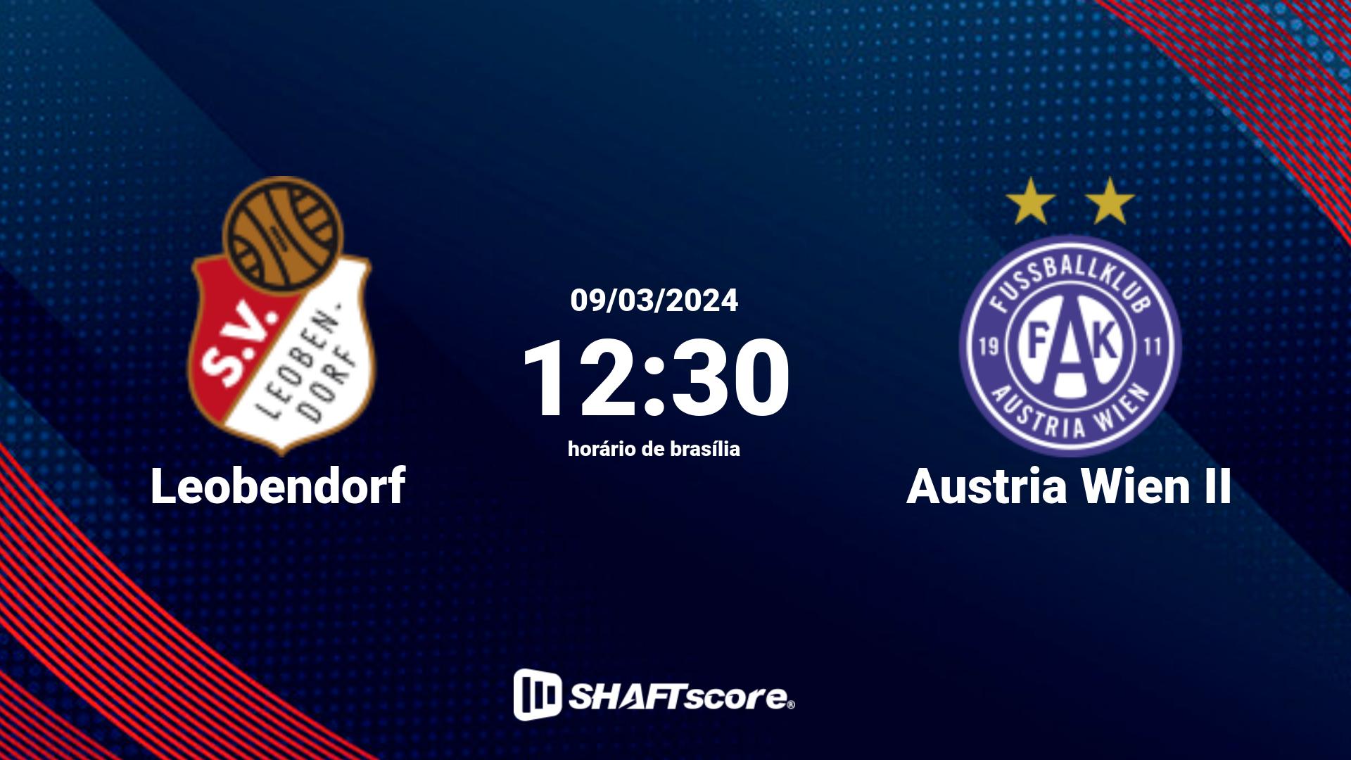 Estatísticas do jogo Leobendorf vs Austria Wien II 09.03 12:30