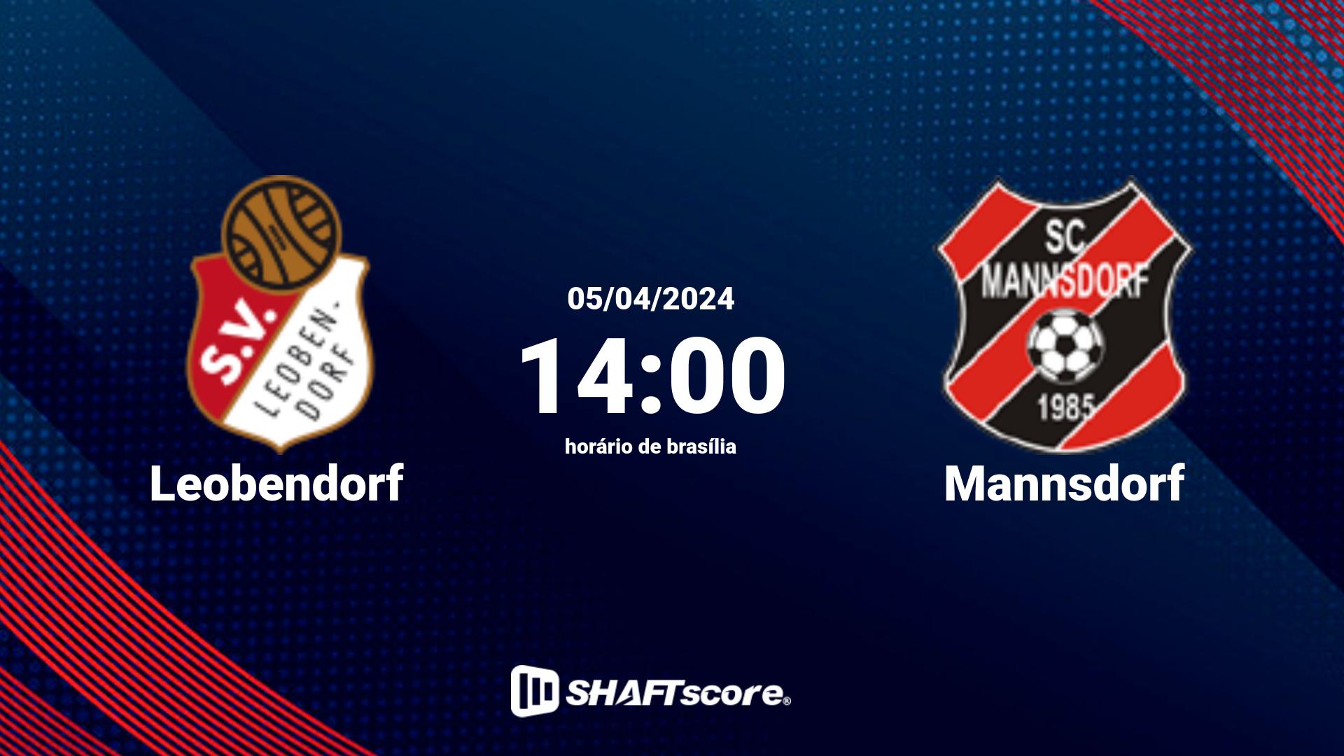 Estatísticas do jogo Leobendorf vs Mannsdorf 05.04 14:00