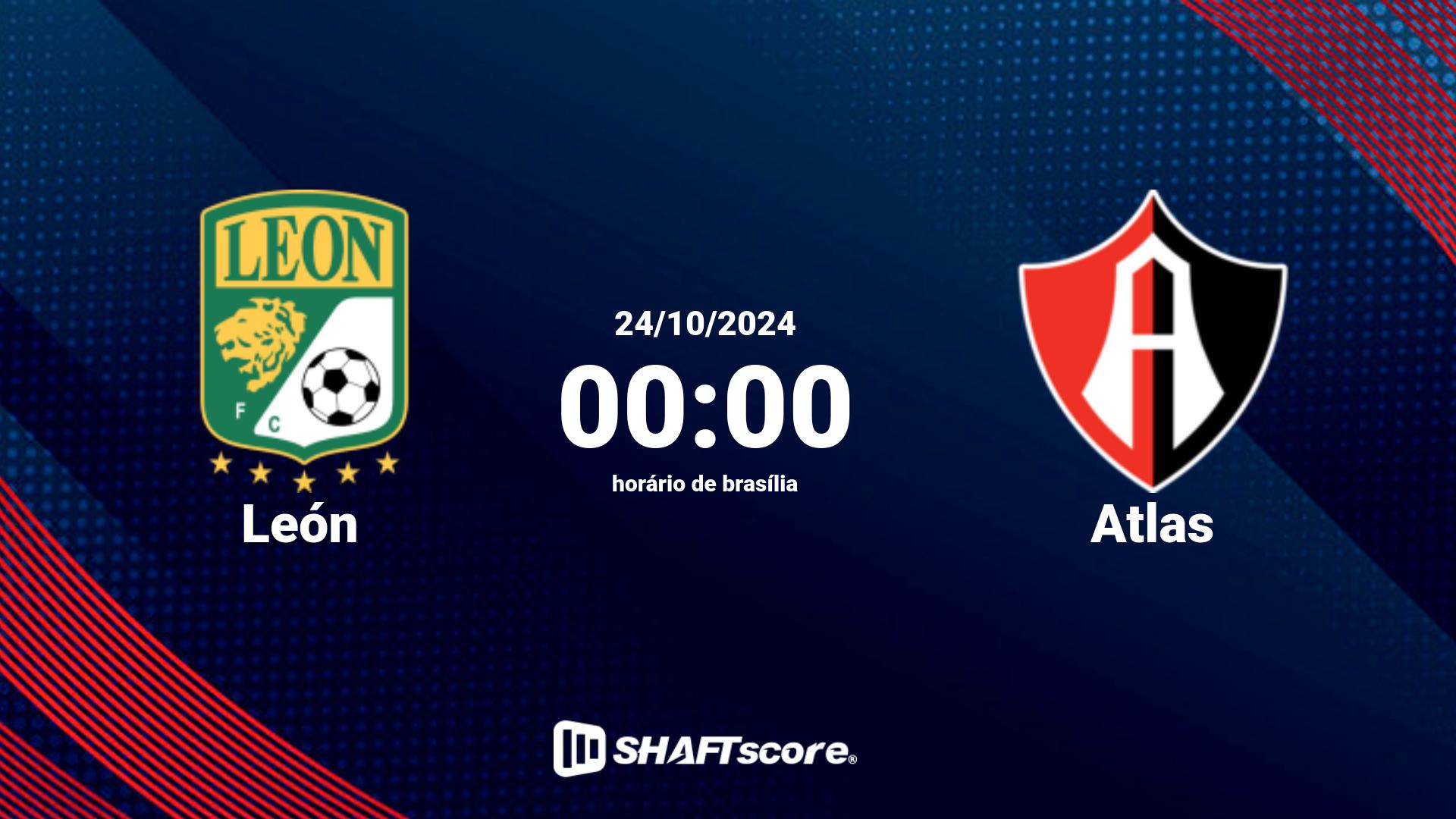 Estatísticas do jogo León vs Atlas 24.10 00:00