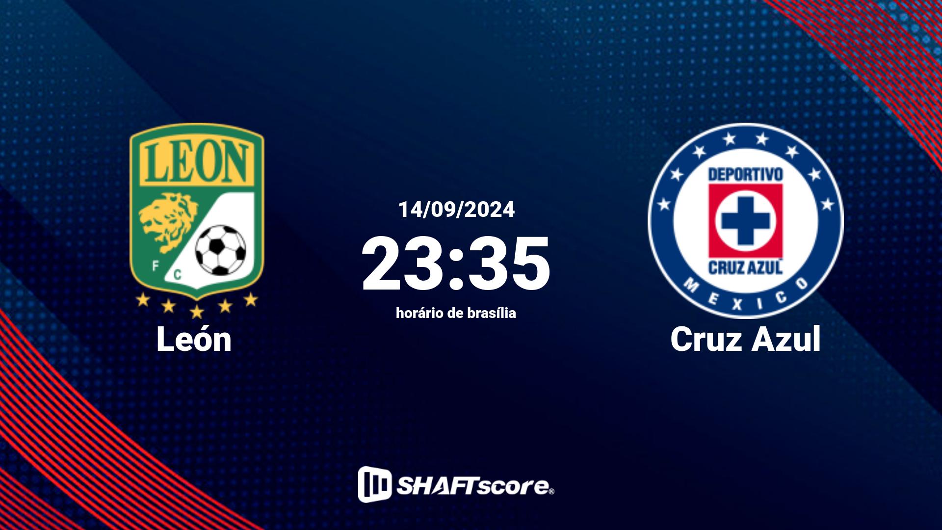 Estatísticas do jogo León vs Cruz Azul 14.09 23:35