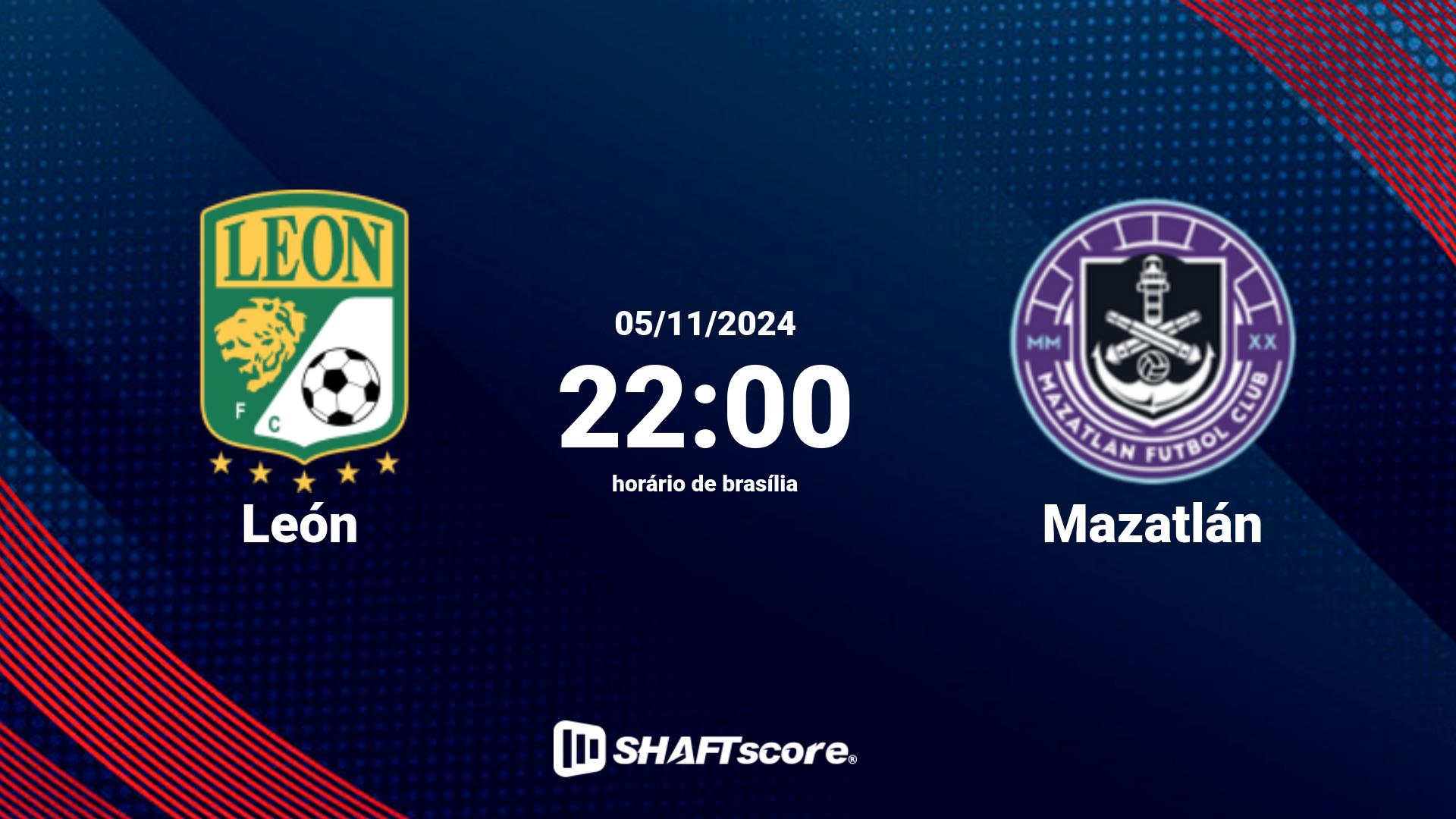 Estatísticas do jogo León vs Mazatlán 05.11 22:00