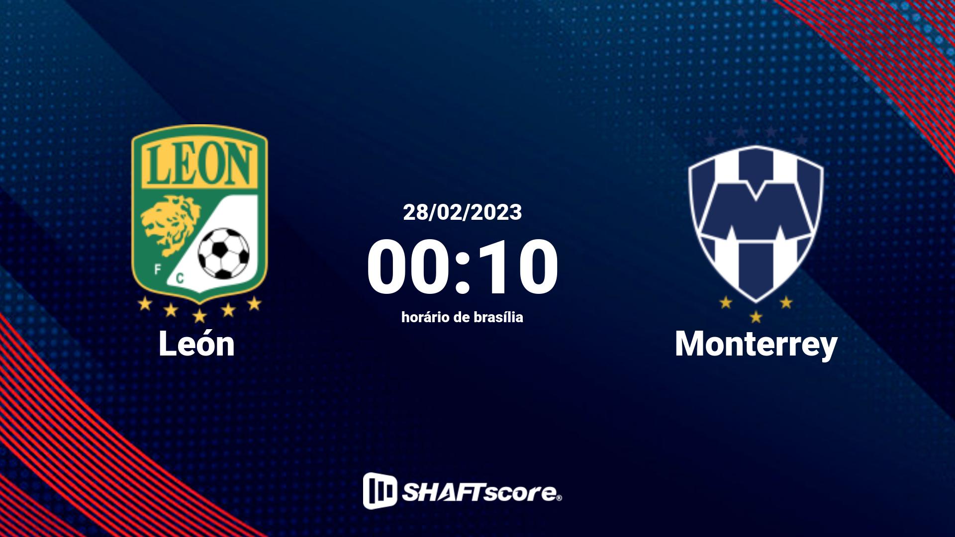 Estatísticas do jogo León vs Monterrey 28.02 00:10