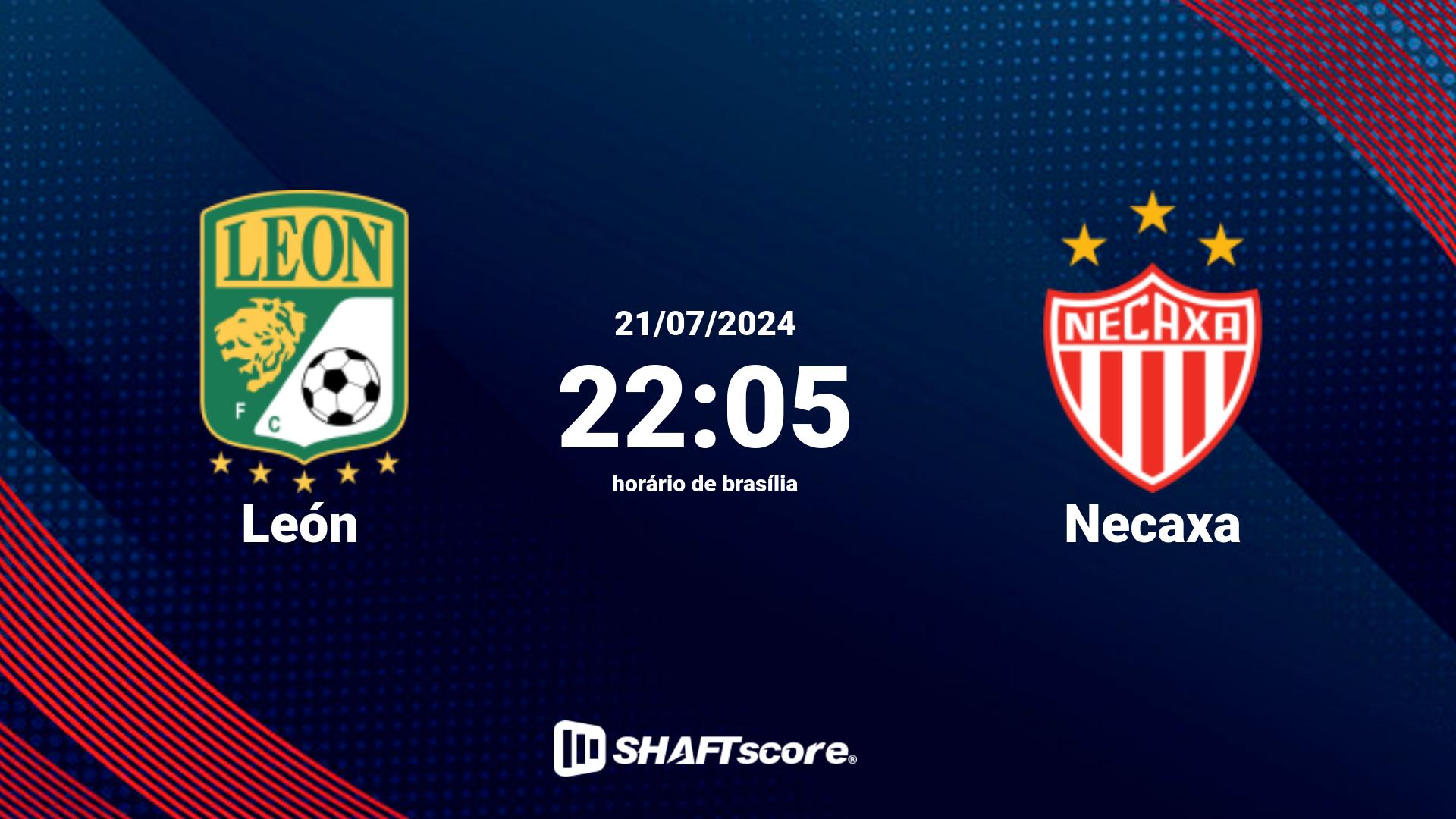 Estatísticas do jogo León vs Necaxa 21.07 22:05