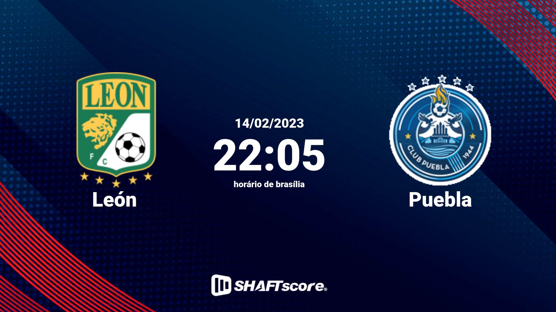 Estatísticas do jogo León vs Puebla 14.02 22:05