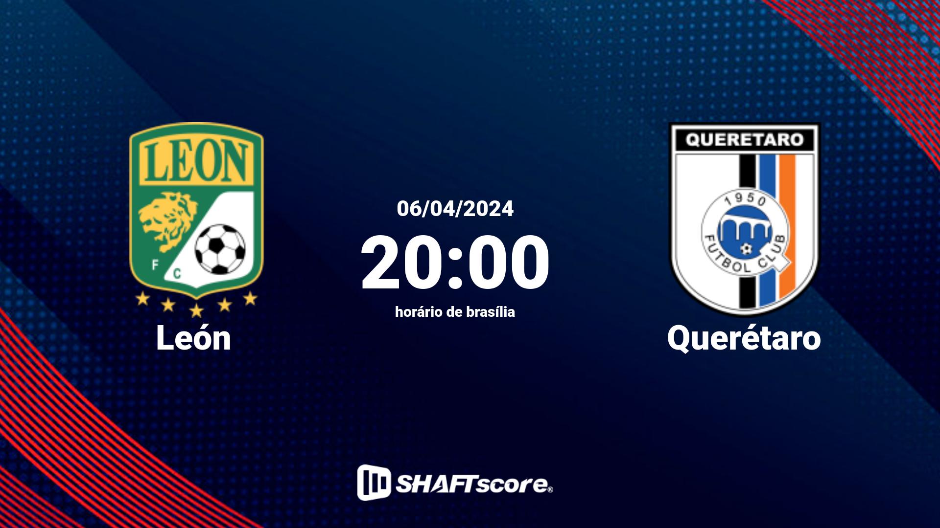 Estatísticas do jogo León vs Querétaro 06.04 20:00