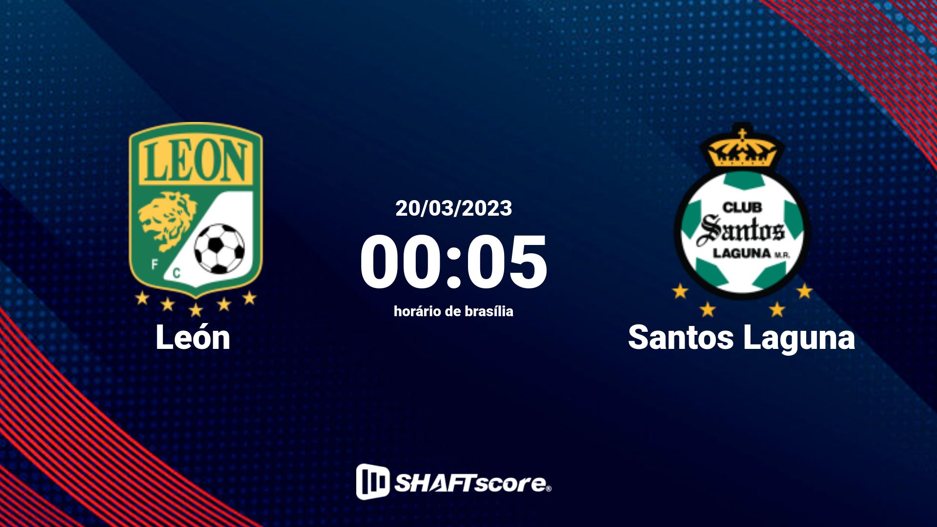 Estatísticas do jogo León vs Santos Laguna 20.03 00:05