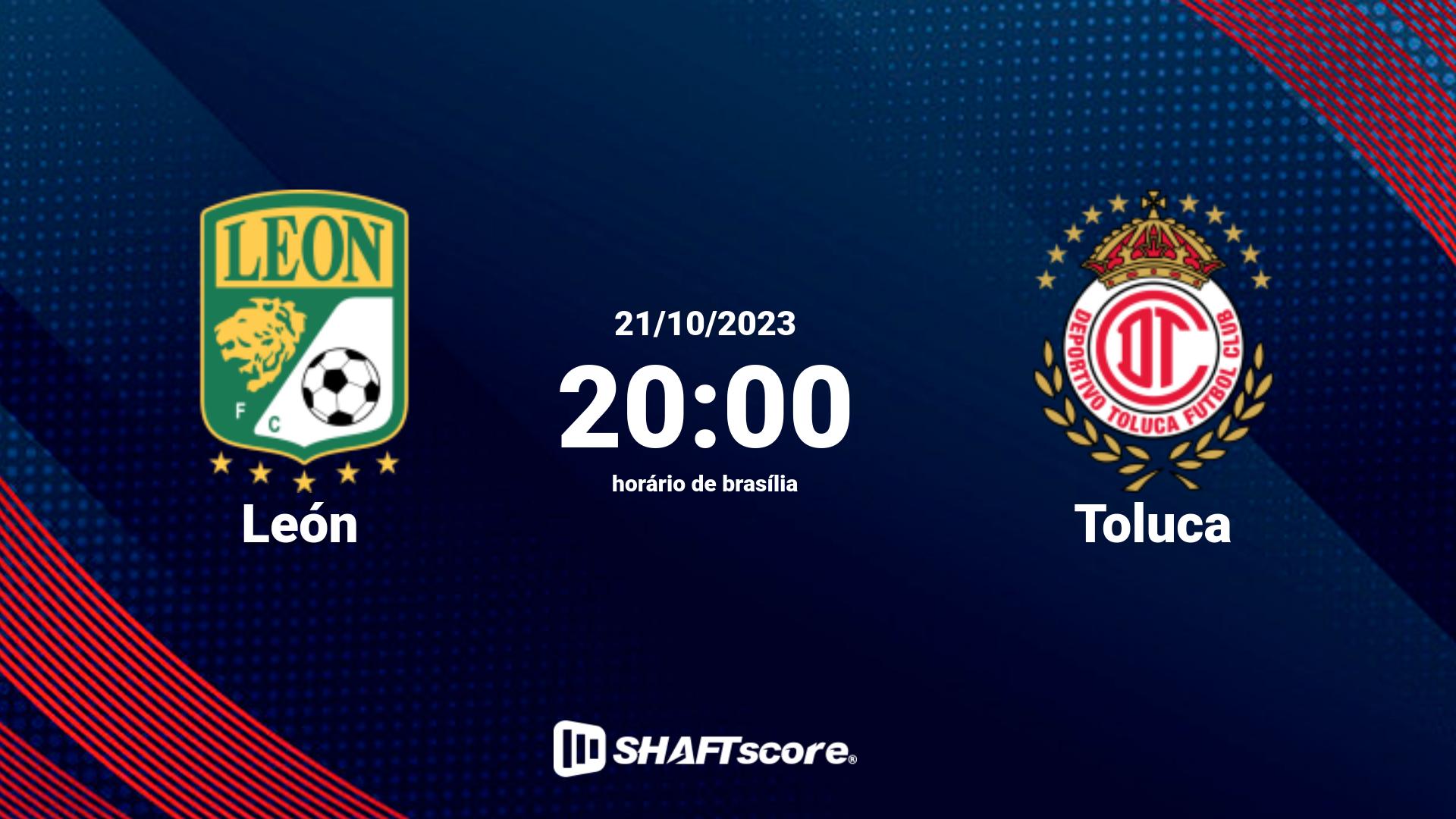 Estatísticas do jogo León vs Toluca 21.10 20:00