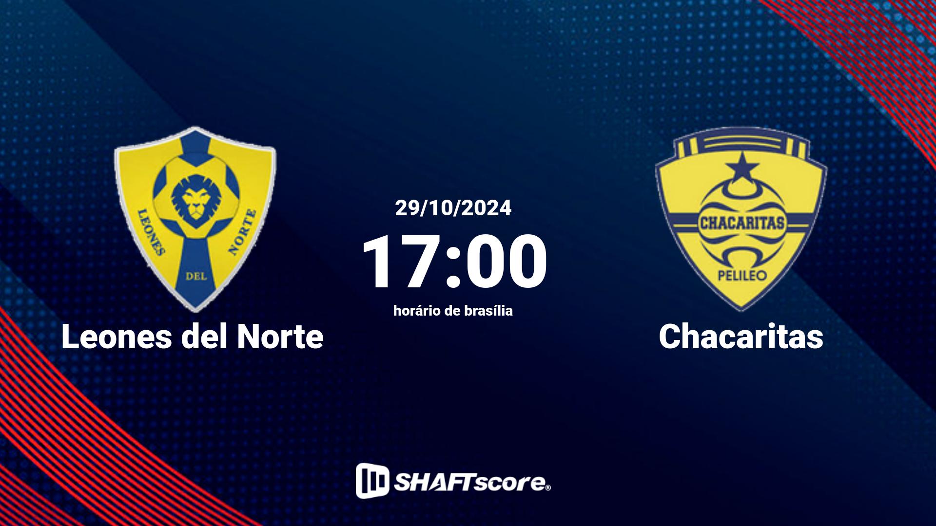 Estatísticas do jogo Leones del Norte vs Chacaritas 29.10 17:00