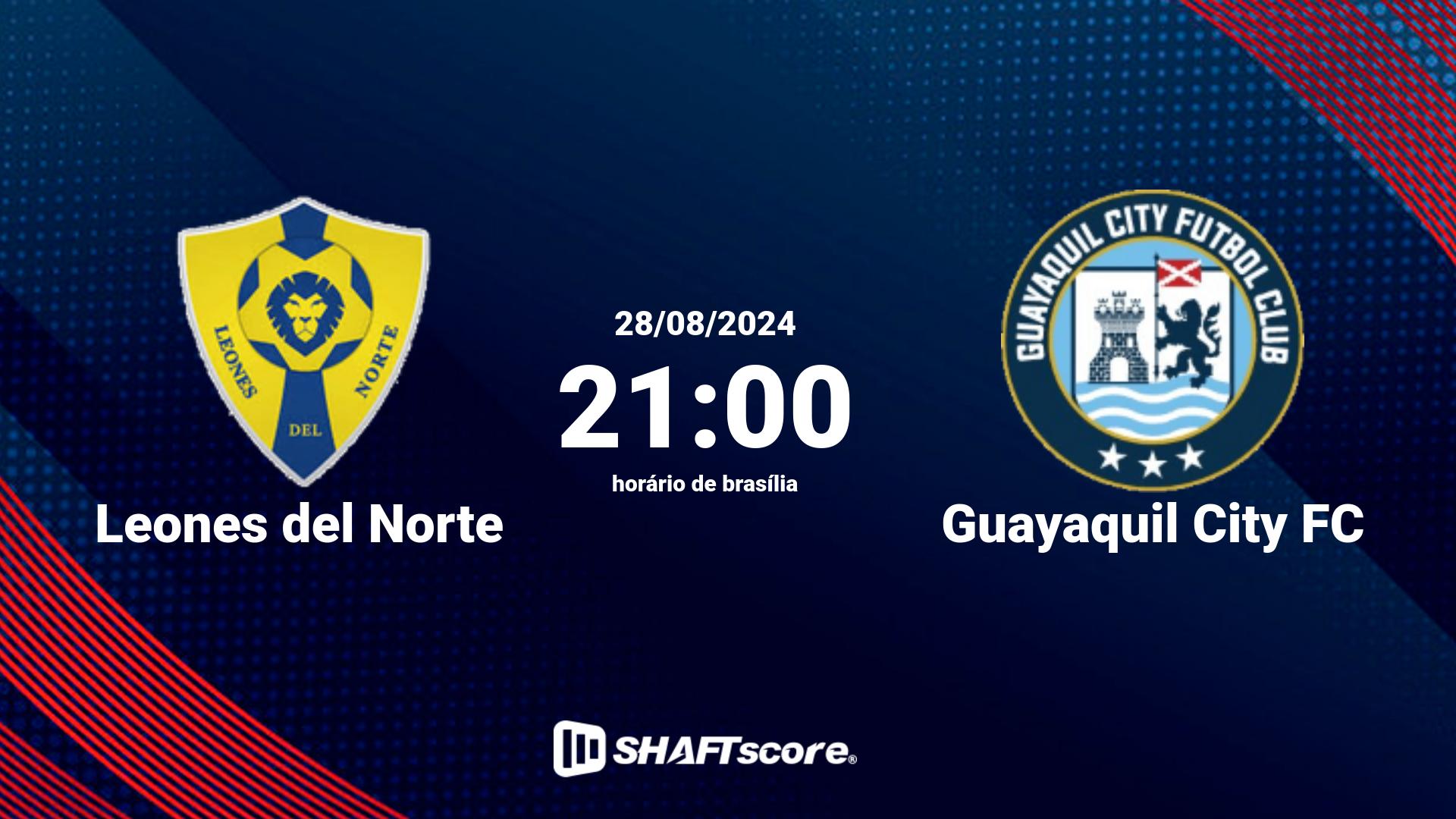 Estatísticas do jogo Leones del Norte vs Guayaquil City FC 28.08 21:00