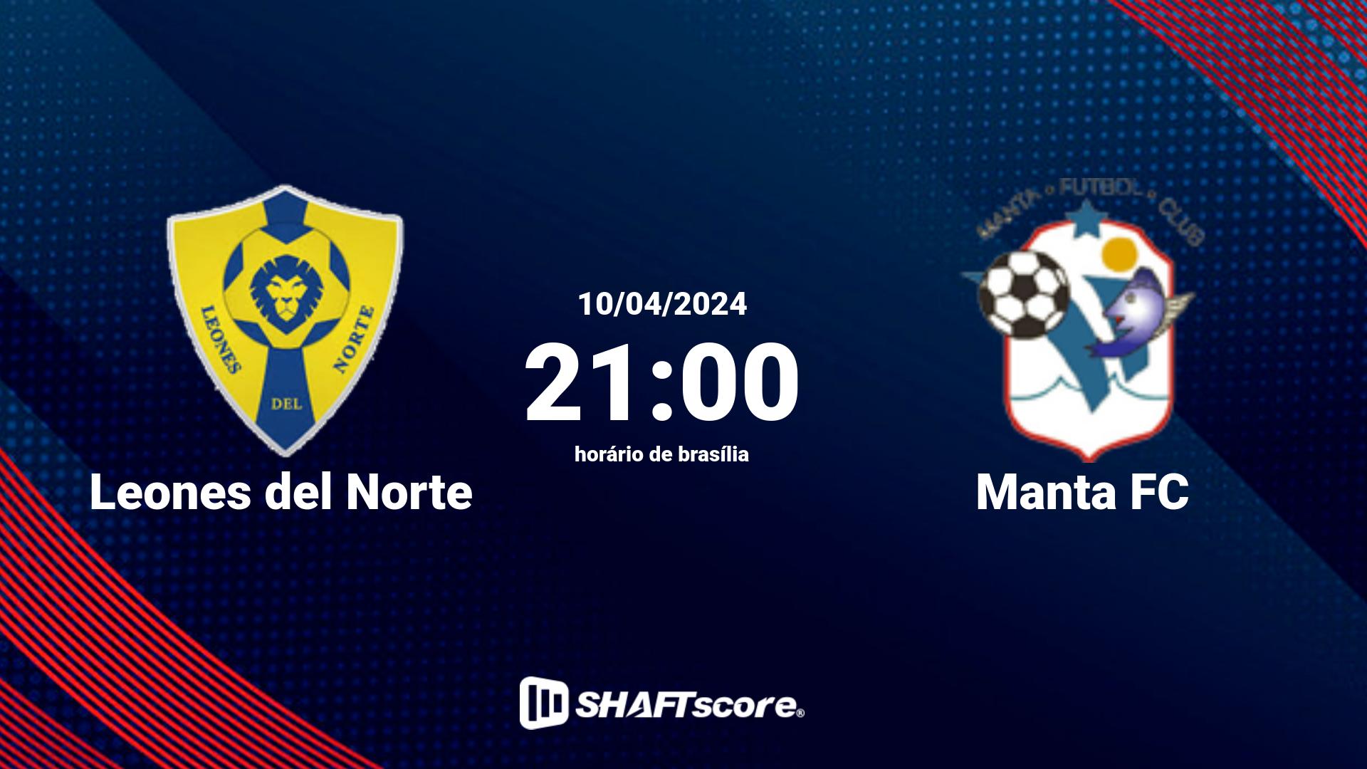 Estatísticas do jogo Leones del Norte vs Manta FC 10.04 21:00