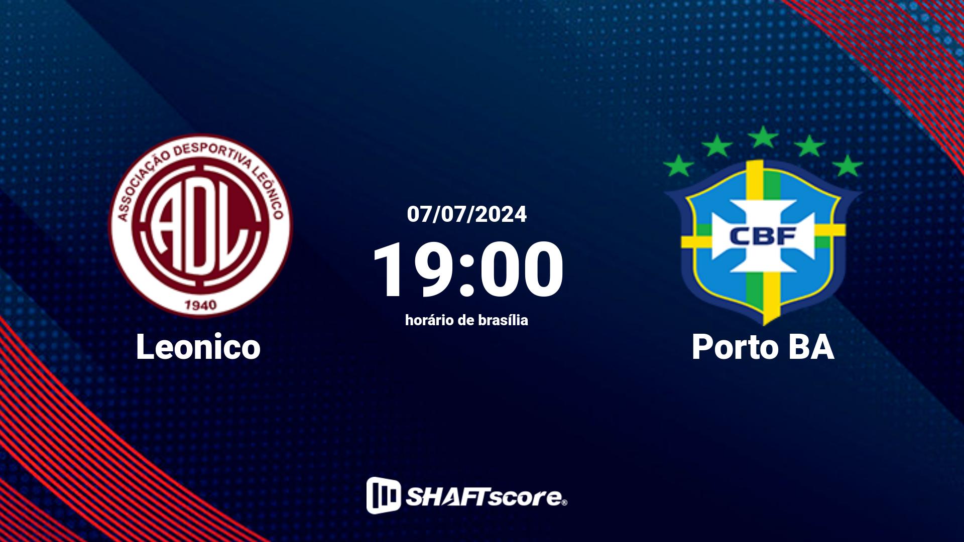 Estatísticas do jogo Leonico vs Porto BA 07.07 19:00