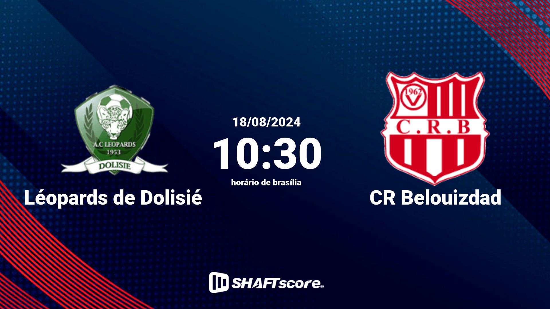 Estatísticas do jogo Léopards de Dolisié vs CR Belouizdad 18.08 10:30