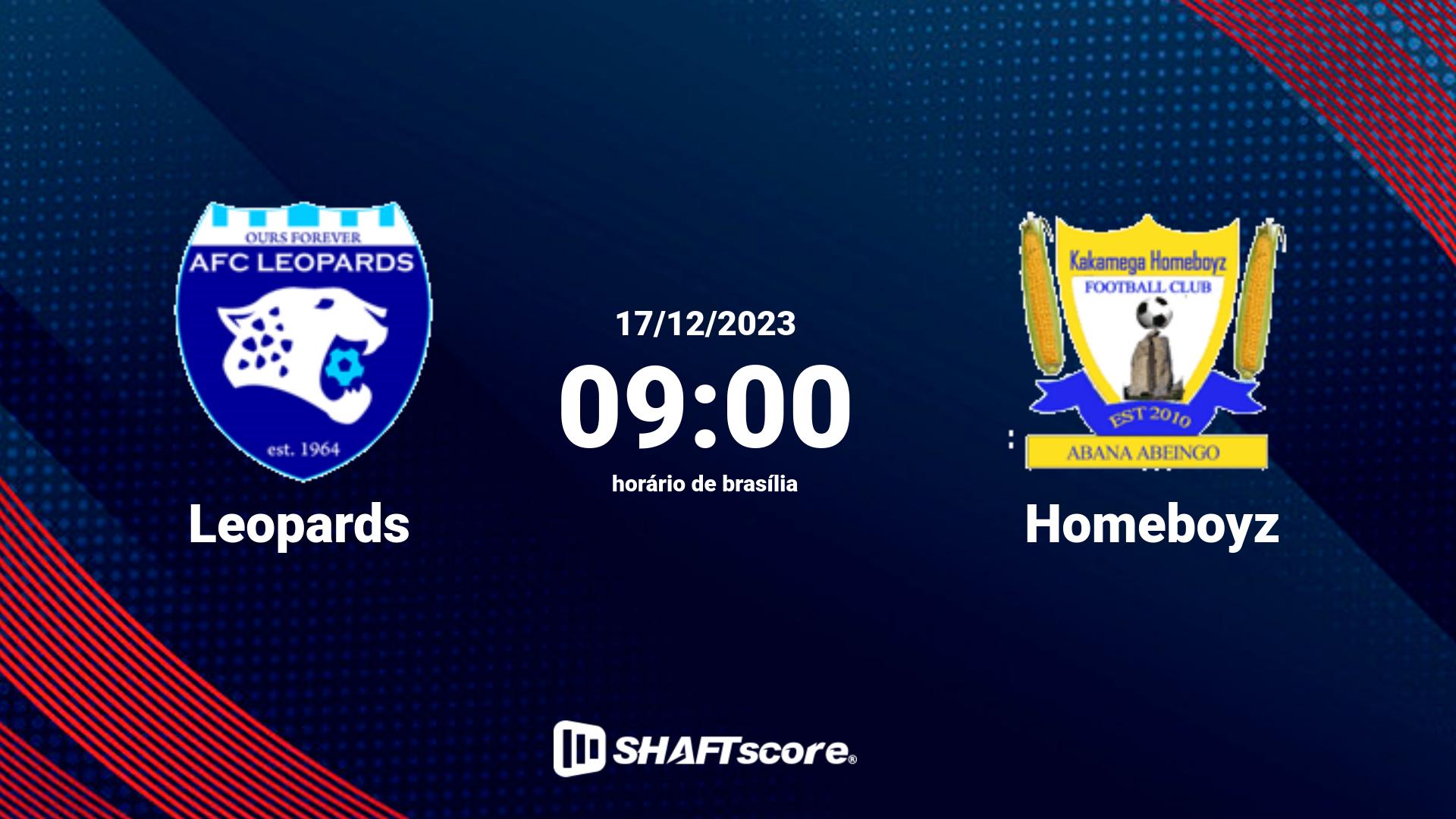 Estatísticas do jogo Leopards vs Homeboyz 17.12 09:00