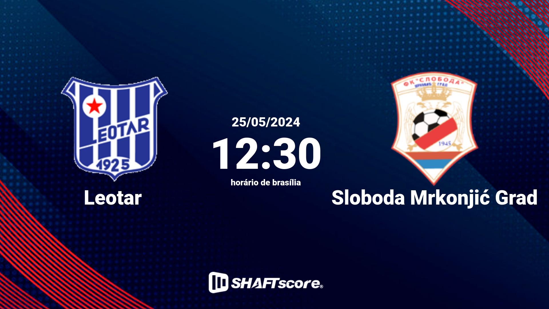 Estatísticas do jogo Leotar vs Sloboda Mrkonjić Grad 25.05 12:30