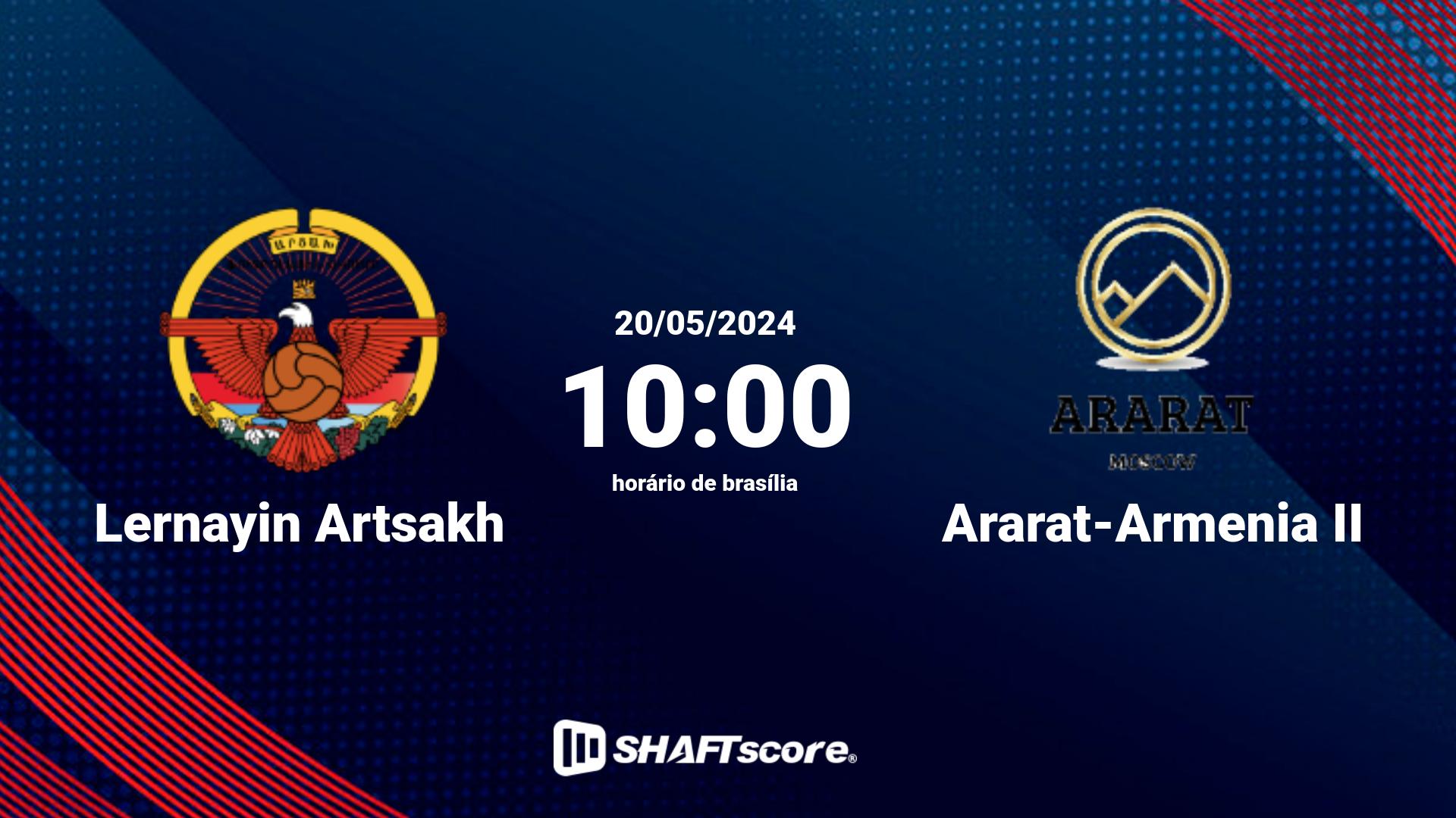 Estatísticas do jogo Lernayin Artsakh vs Ararat-Armenia II 20.05 10:00