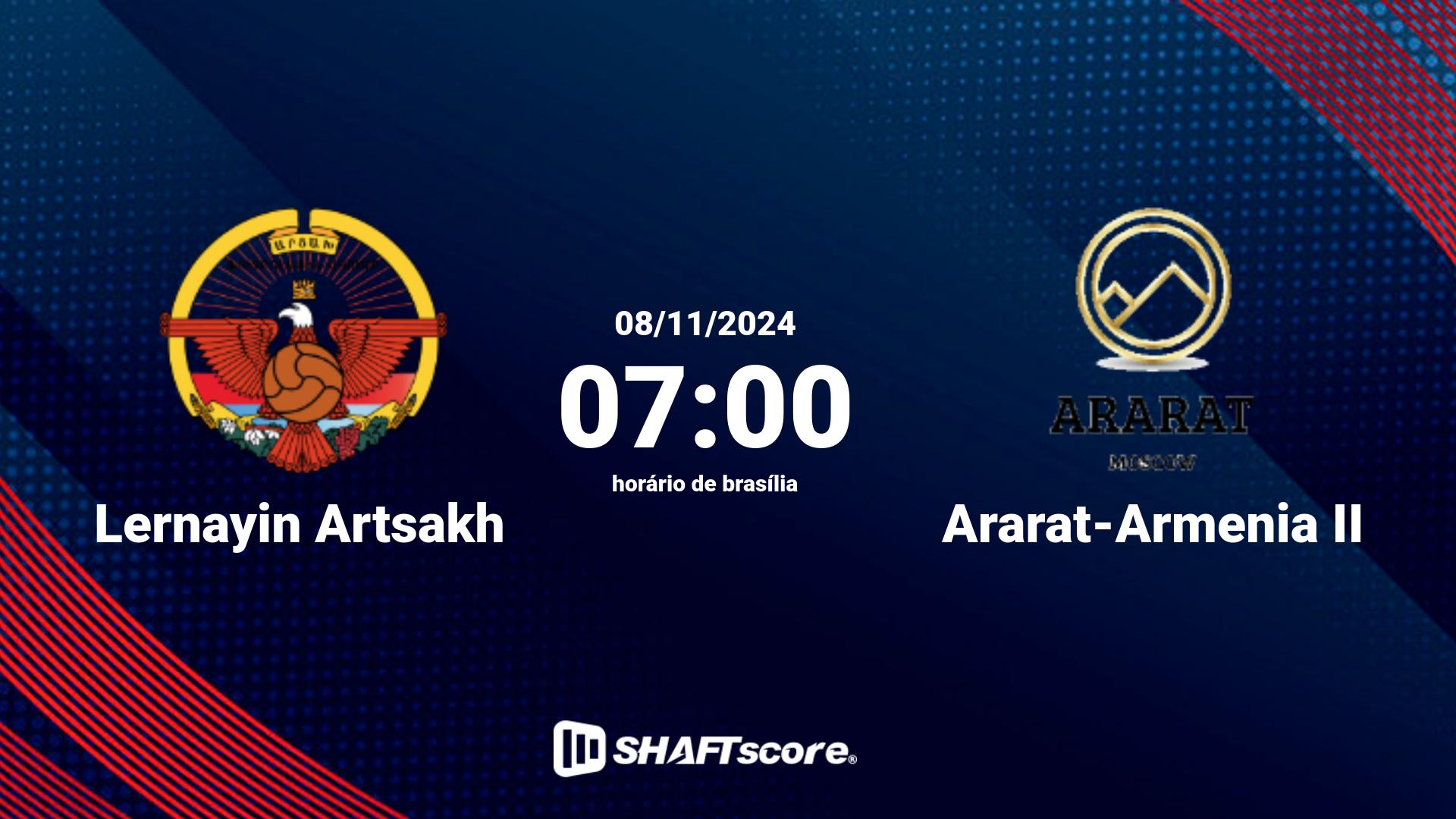 Estatísticas do jogo Lernayin Artsakh vs Ararat-Armenia II 08.11 07:00