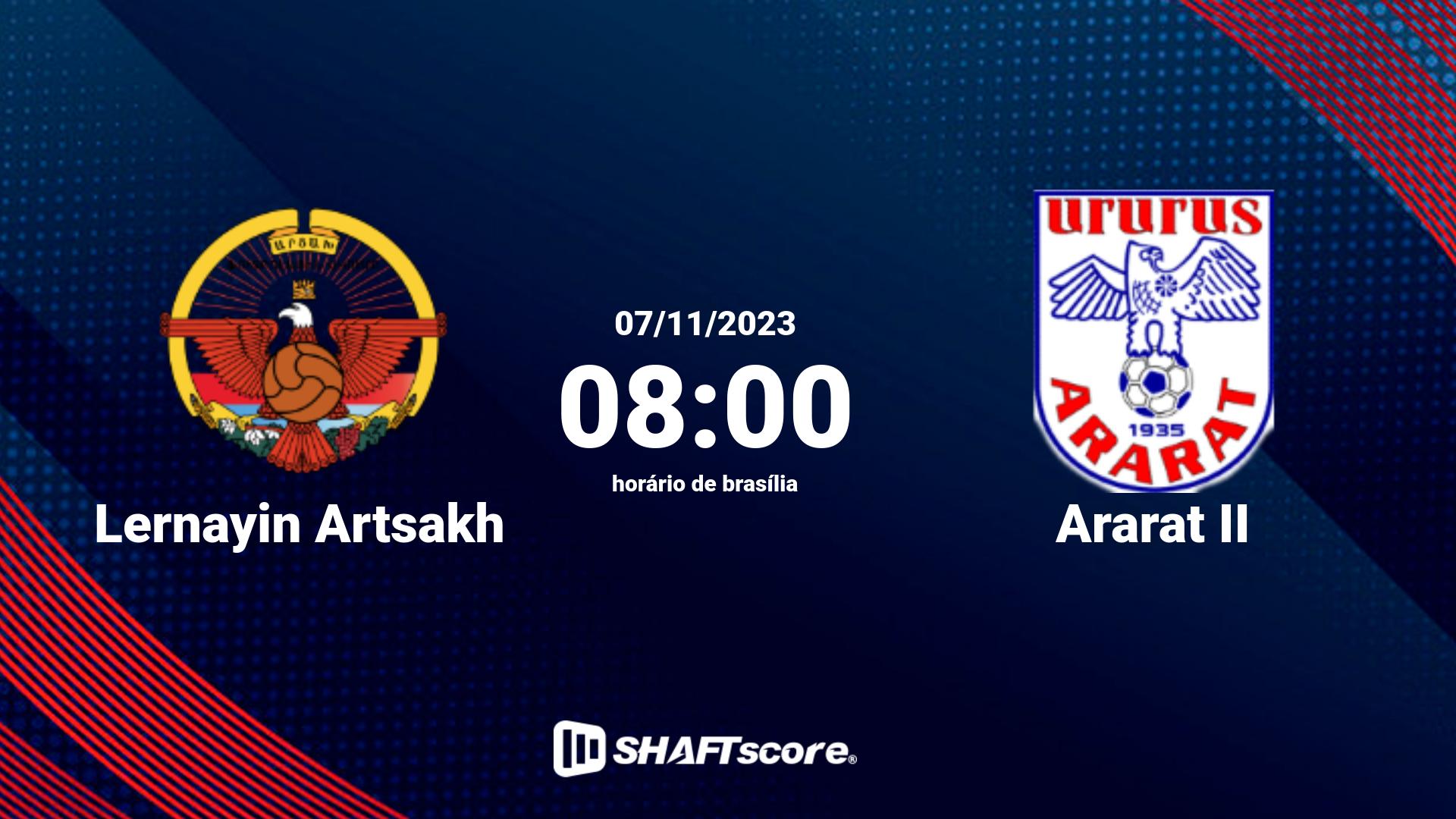 Estatísticas do jogo Lernayin Artsakh vs Ararat II 07.11 08:00