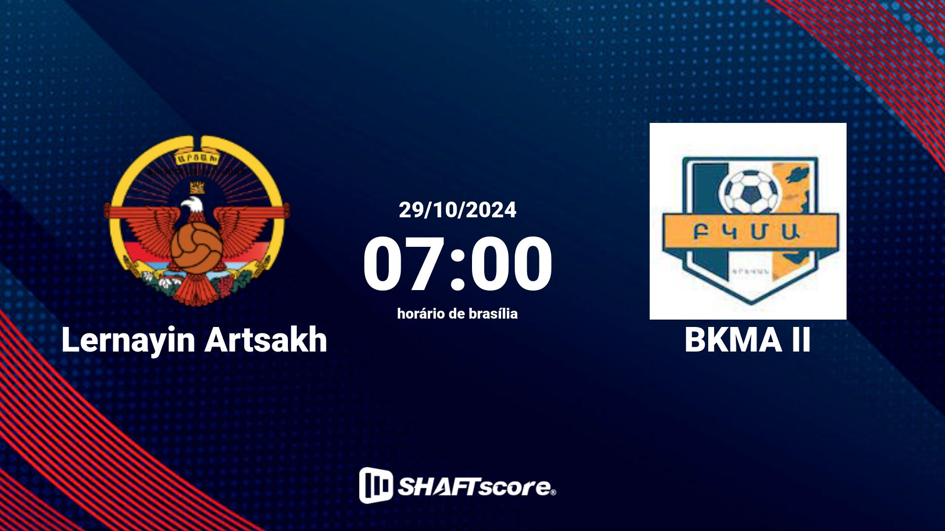 Estatísticas do jogo Lernayin Artsakh vs BKMA II 29.10 07:00