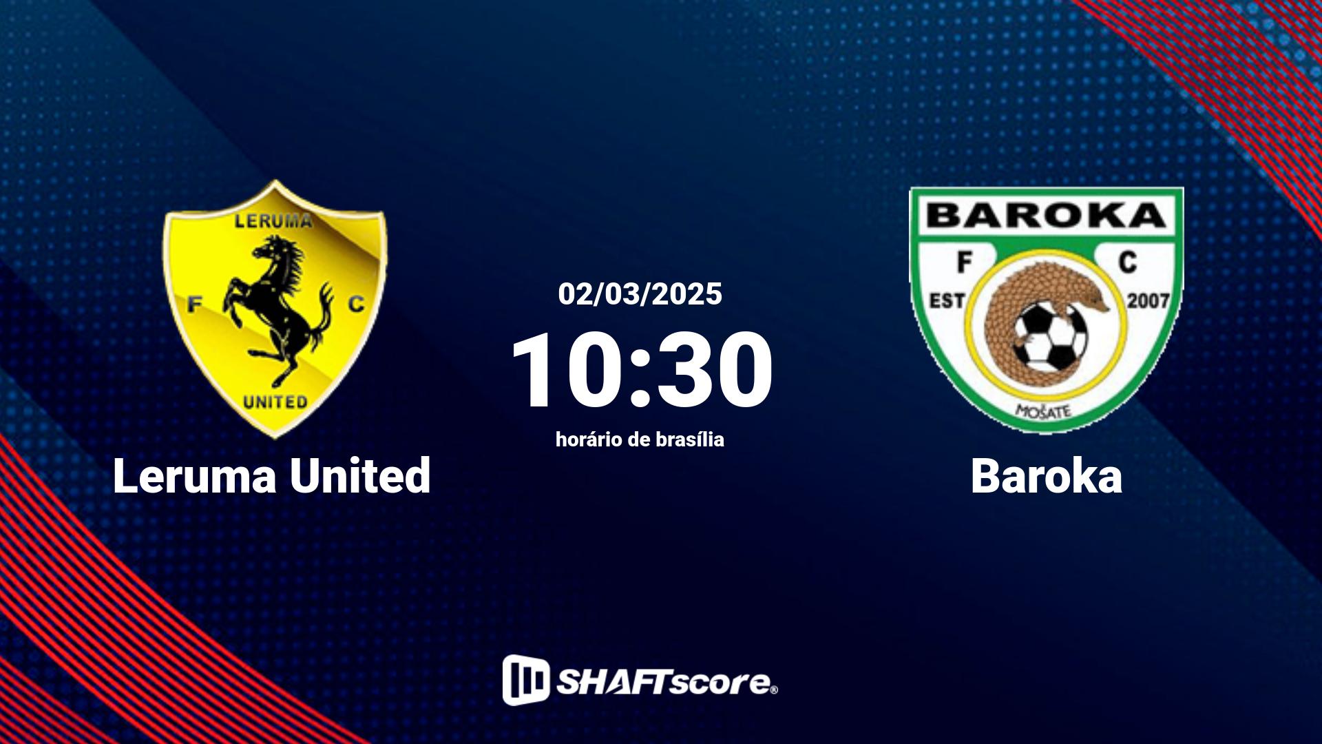 Estatísticas do jogo Leruma United vs Baroka 02.03 10:30