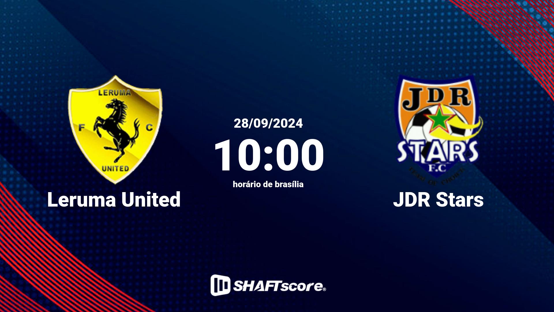 Estatísticas do jogo Leruma United vs JDR Stars 28.09 10:00