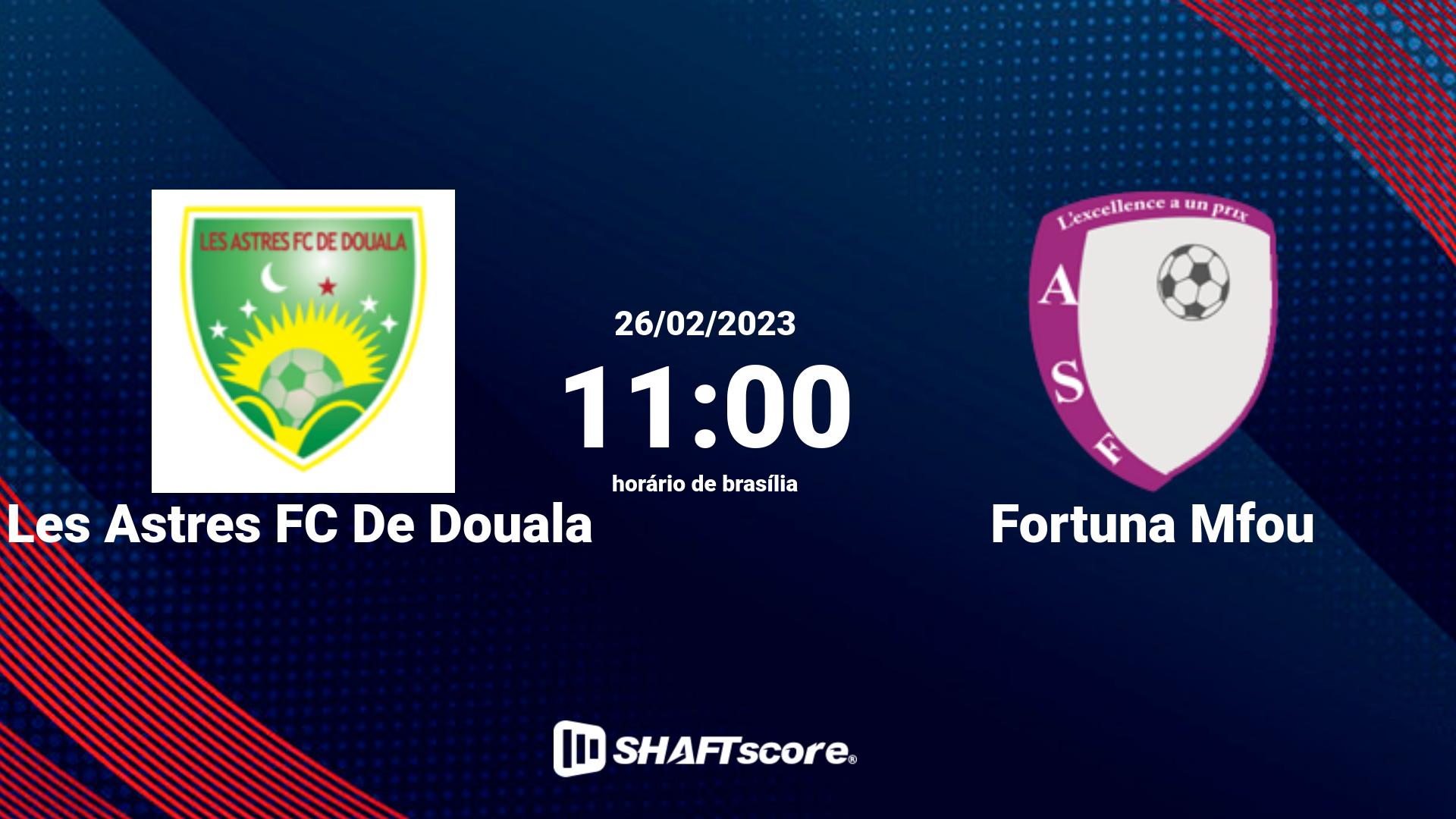 Estatísticas do jogo Les Astres FC De Douala vs Fortuna Mfou 26.02 11:00