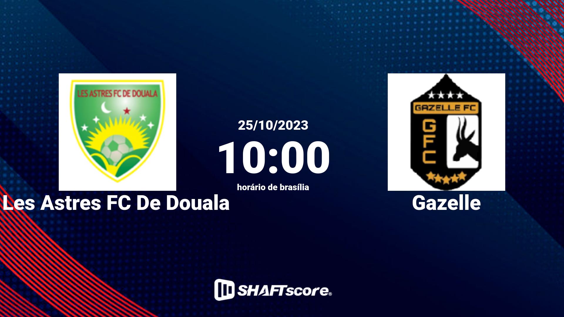 Estatísticas do jogo Les Astres FC De Douala vs Gazelle 25.10 10:00