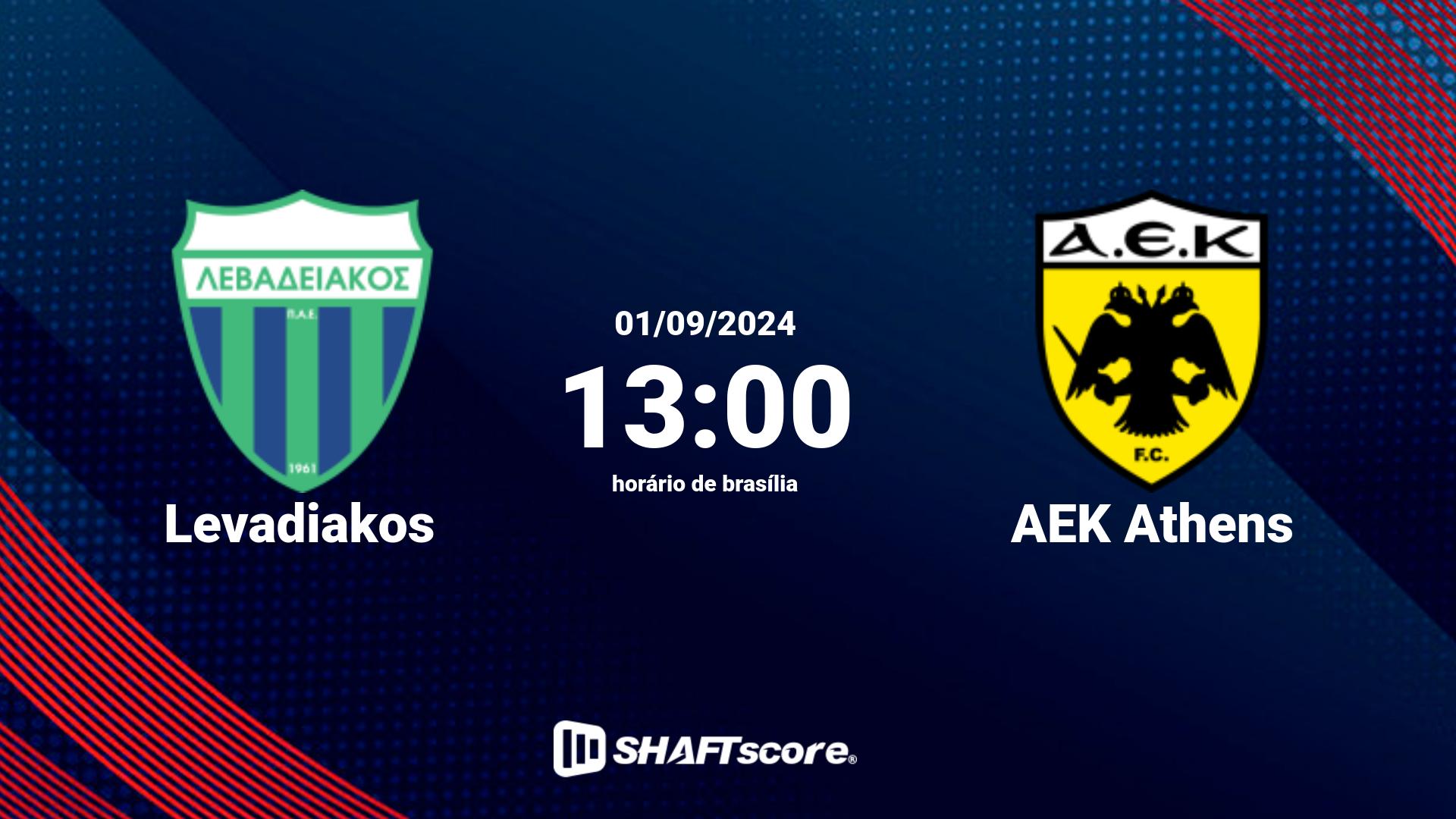 Estatísticas do jogo Levadiakos vs AEK Athens 01.09 13:00