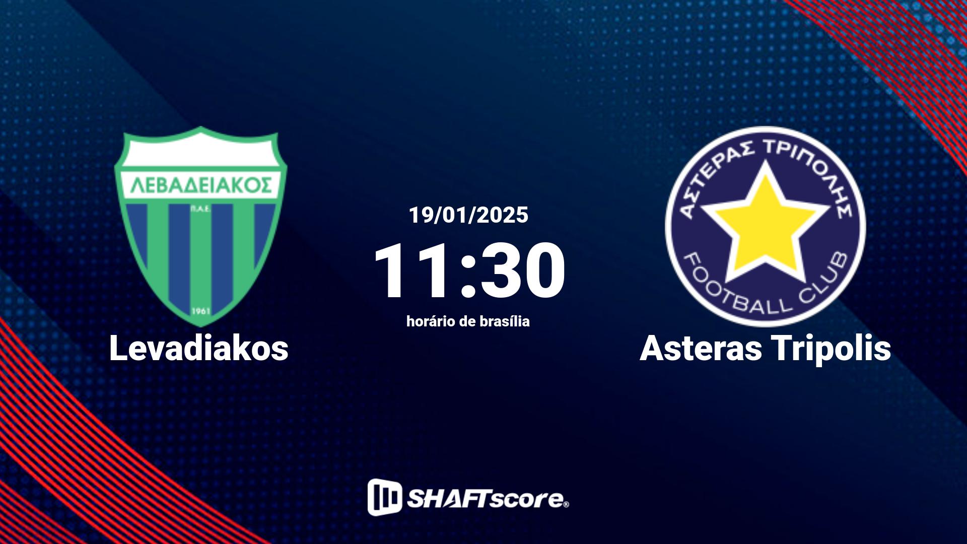 Estatísticas do jogo Levadiakos vs Asteras Tripolis 19.01 11:30