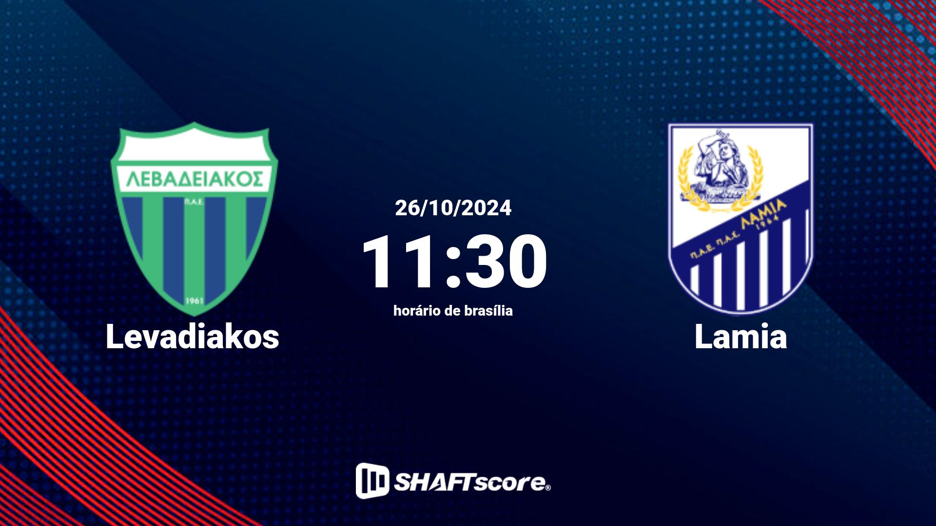 Estatísticas do jogo Levadiakos vs Lamia 26.10 11:30