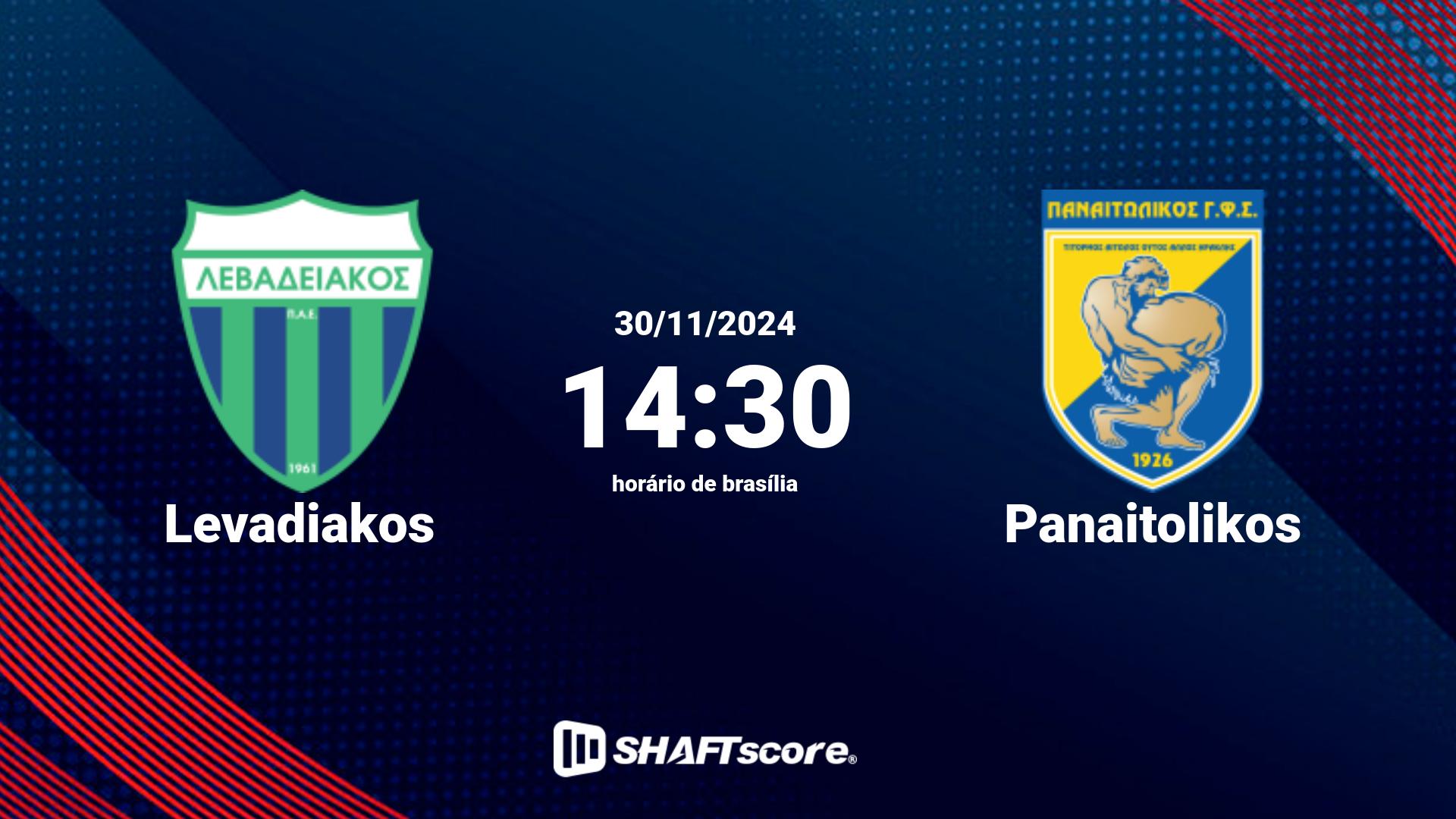 Estatísticas do jogo Levadiakos vs Panaitolikos 30.11 14:30