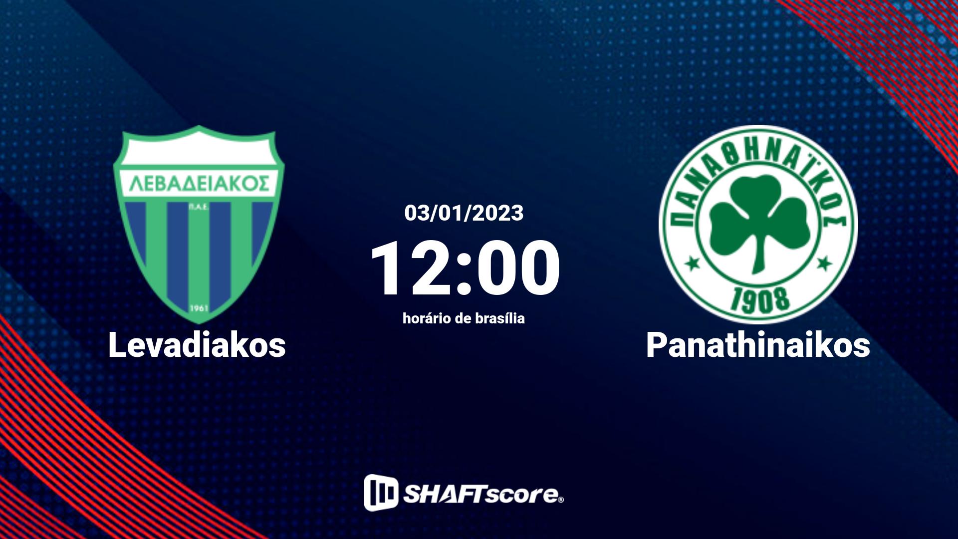 Estatísticas do jogo Levadiakos vs Panathinaikos 03.01 12:00