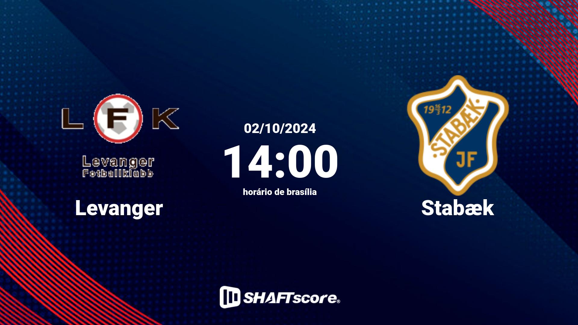 Estatísticas do jogo Levanger vs Stabæk 02.10 14:00