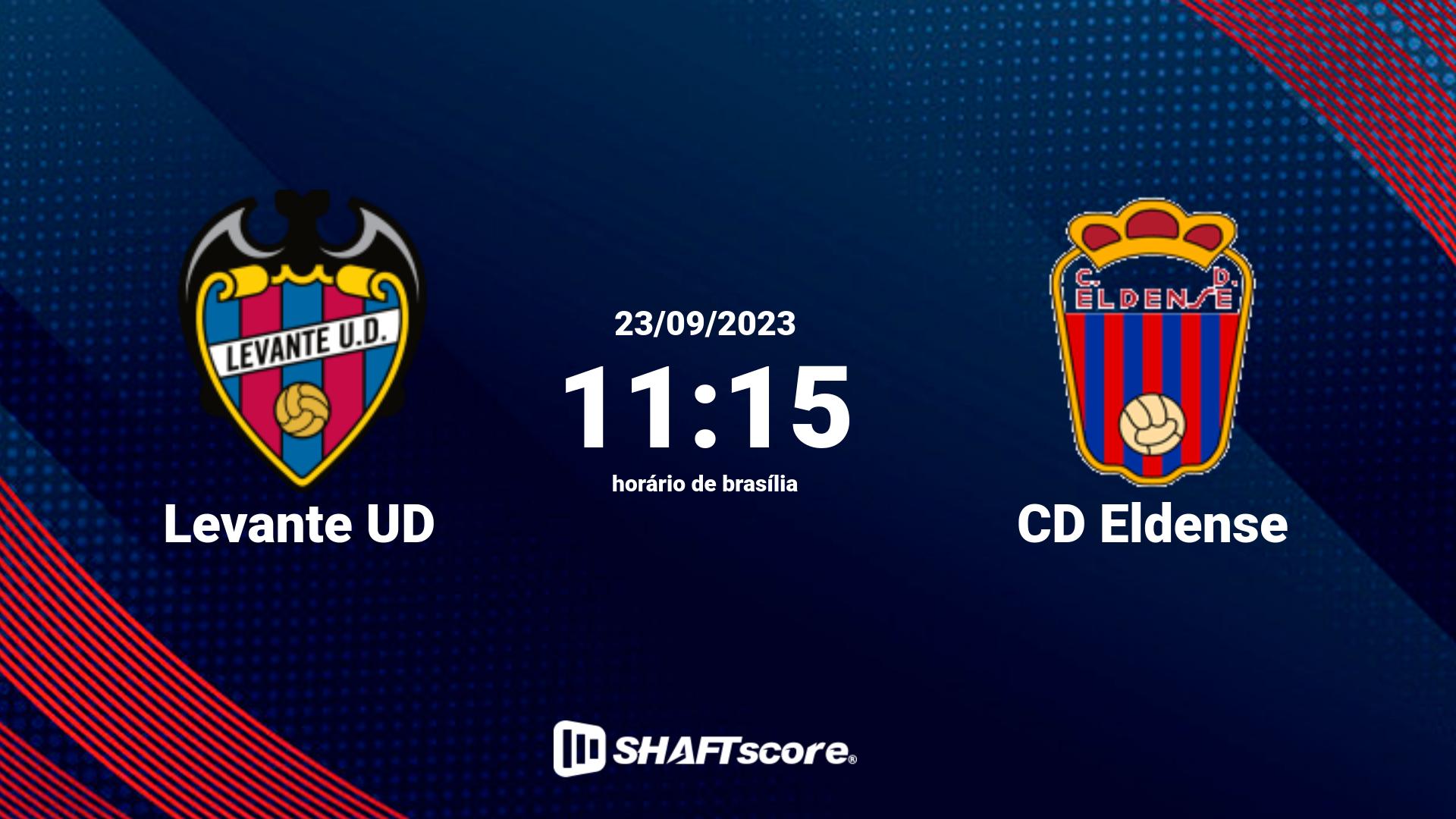 Estatísticas do jogo Levante UD vs CD Eldense 23.09 11:15