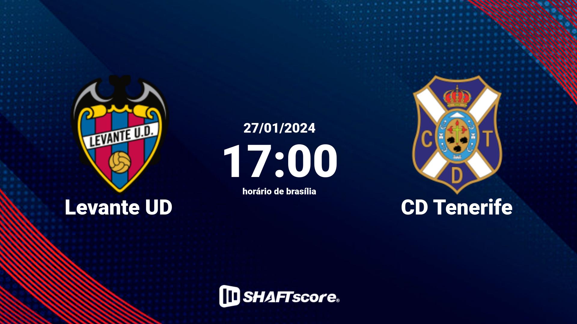 Estatísticas do jogo Levante UD vs CD Tenerife 27.01 17:00