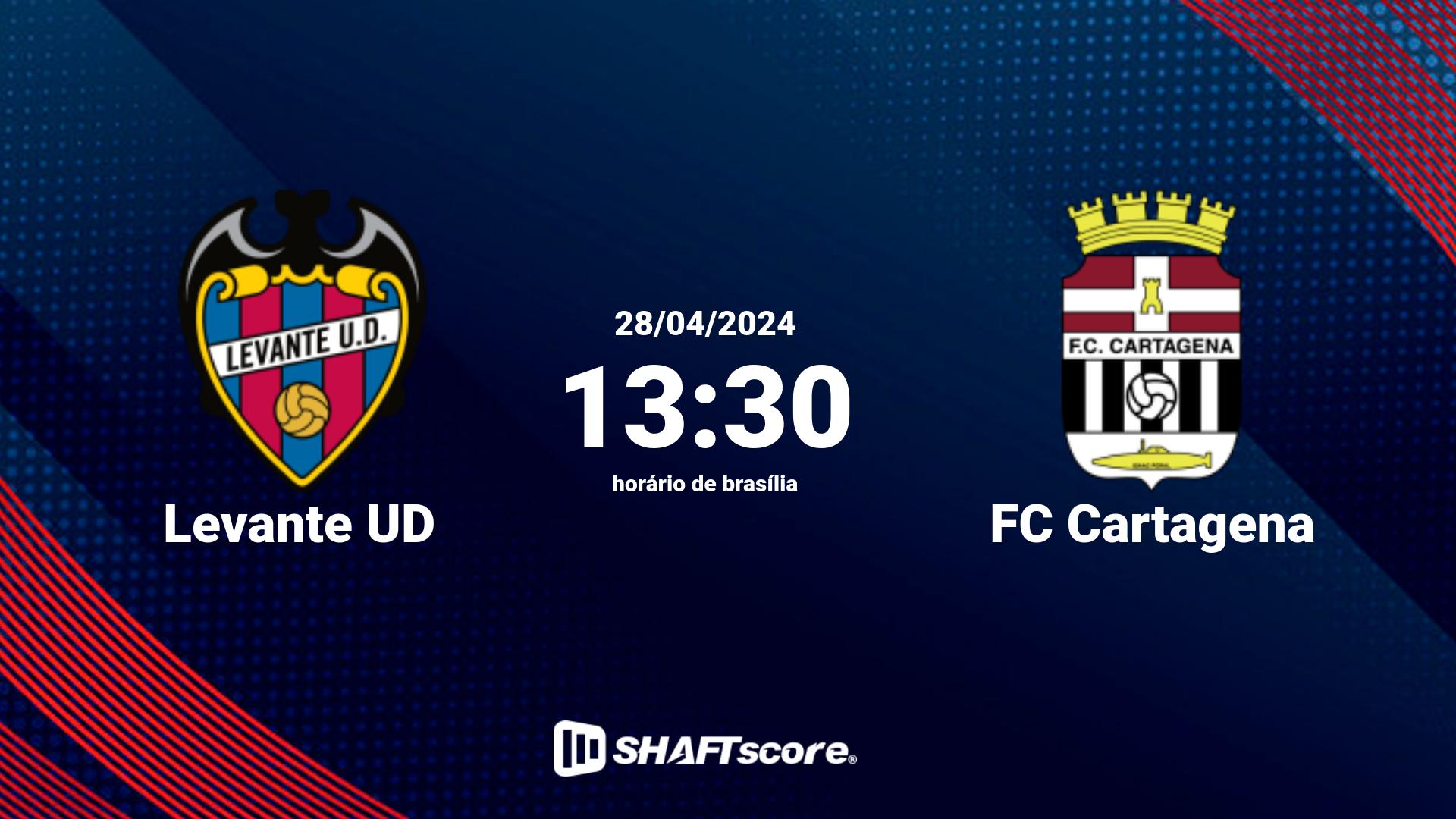 Estatísticas do jogo Levante UD vs FC Cartagena 28.04 13:30