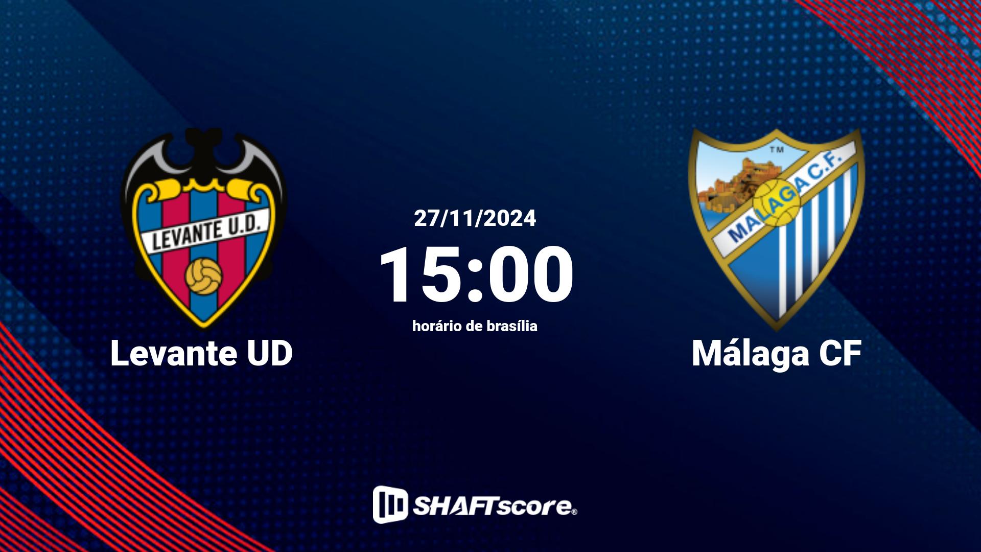 Estatísticas do jogo Levante UD vs Málaga CF 27.11 15:00