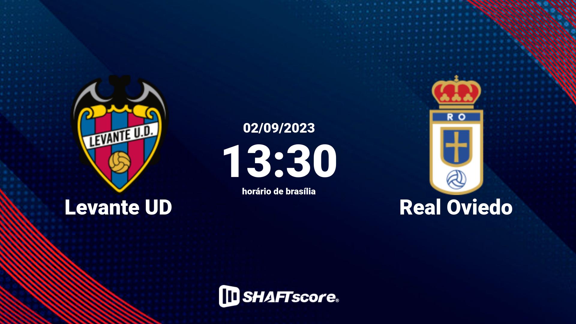 Estatísticas do jogo Levante UD vs Real Oviedo 02.09 13:30