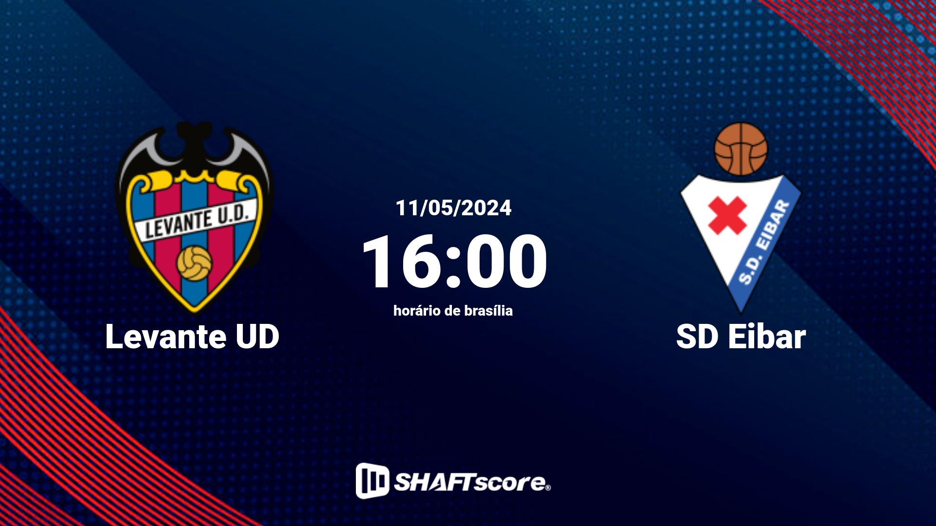 Estatísticas do jogo Levante UD vs SD Eibar 11.05 16:00