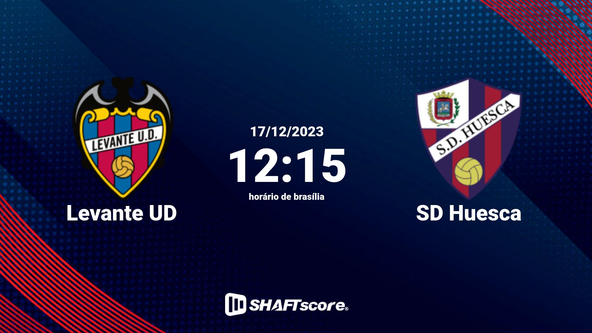 Estatísticas do jogo Levante UD vs SD Huesca 17.12 12:15