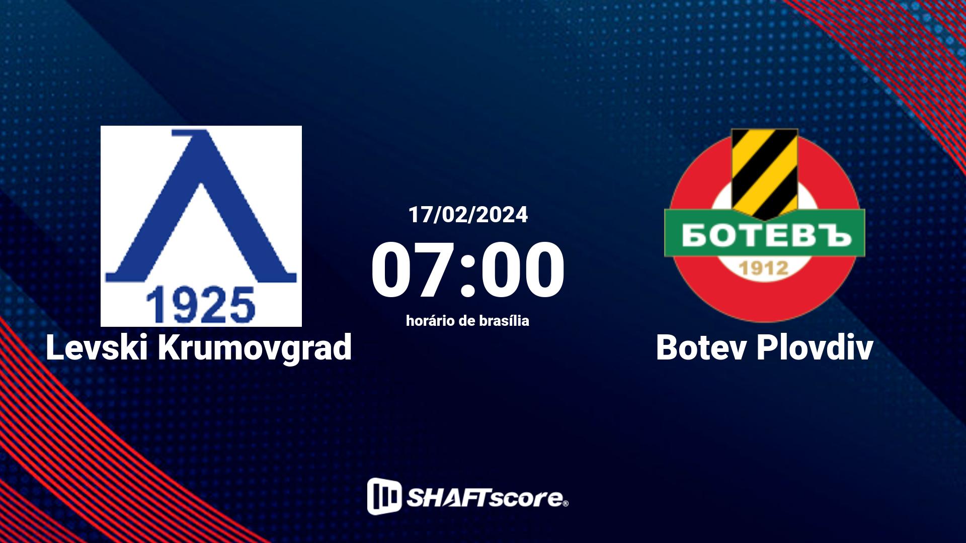 Estatísticas do jogo Levski Krumovgrad vs Botev Plovdiv 17.02 07:00